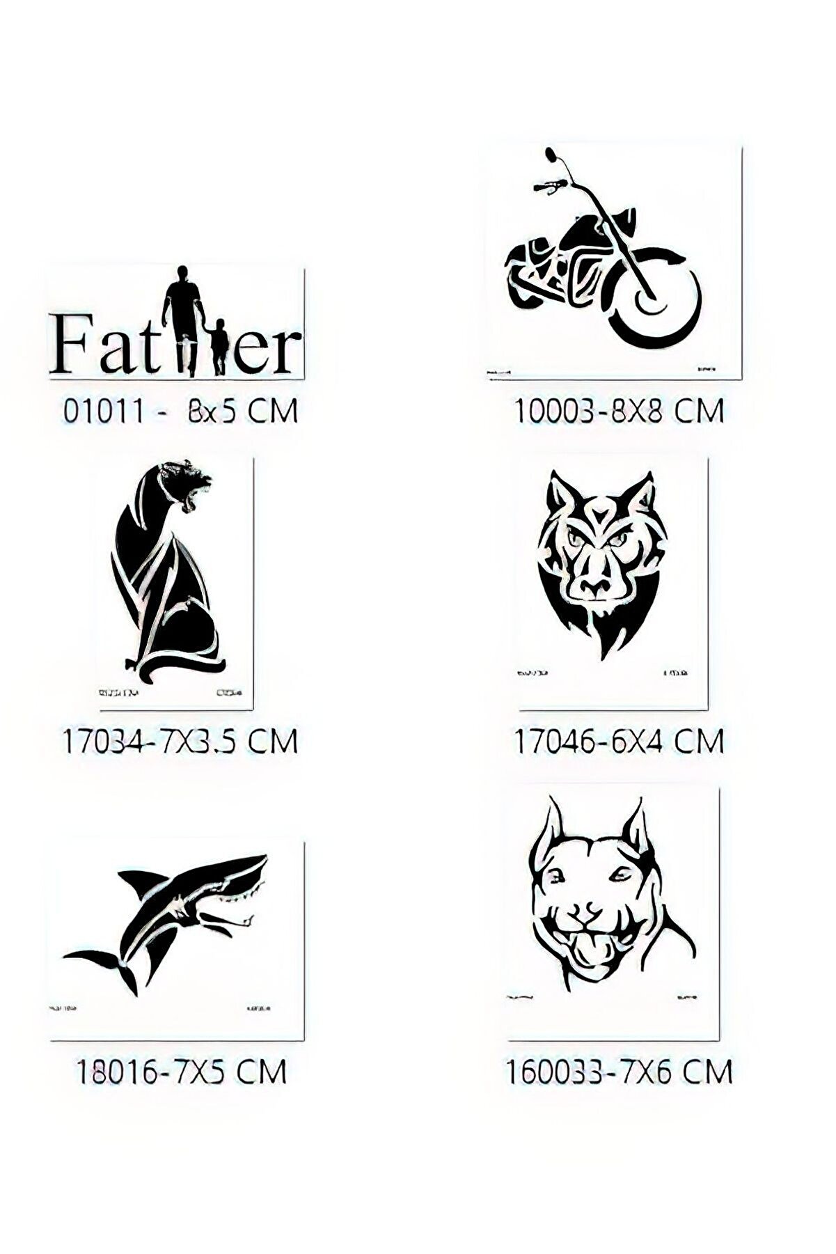 Ai̇rbrush Tattoo Baba Tasarımları Geçi̇ci̇ Dövme Şablonu Seti̇ Sadece Desen