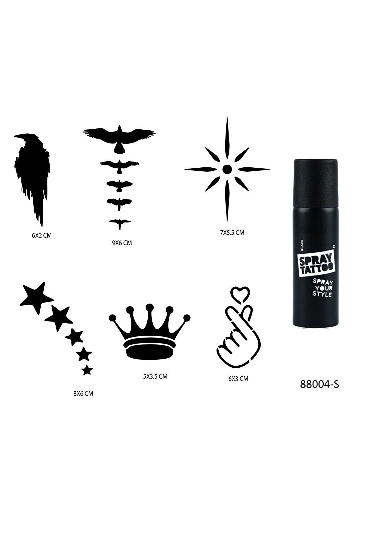 Ai̇rbrush Tattoo Kuşlar Ve Yıldızlar Spray Tattoo Geçi̇ci̇ Sprey Dövme Seti̇