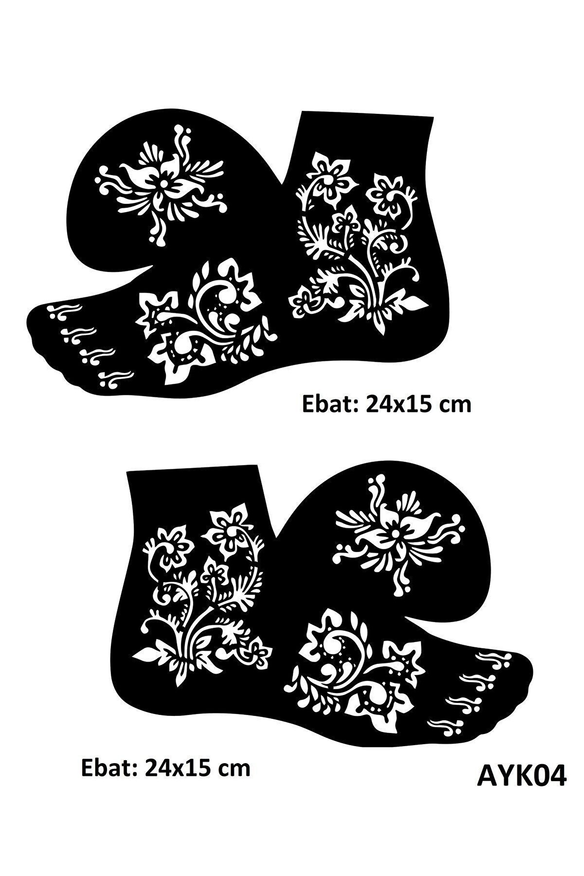 Ai̇rbrush Tattoo Gür Çi̇çekler 2 Adet Ayak Kına Kalıbı Sadece Kalıp Kınasız