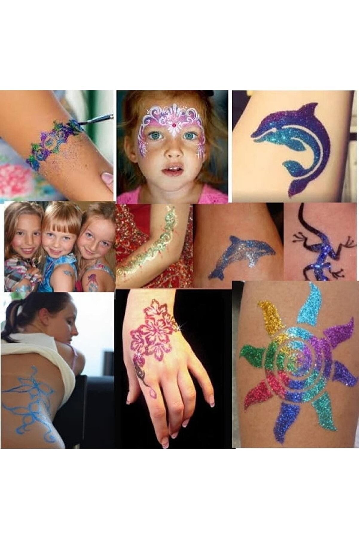 Enhavalı Si̇mli̇ Dövme Geçi̇ci̇ Tattoo Seti̇ 50 Adet Şablonlu