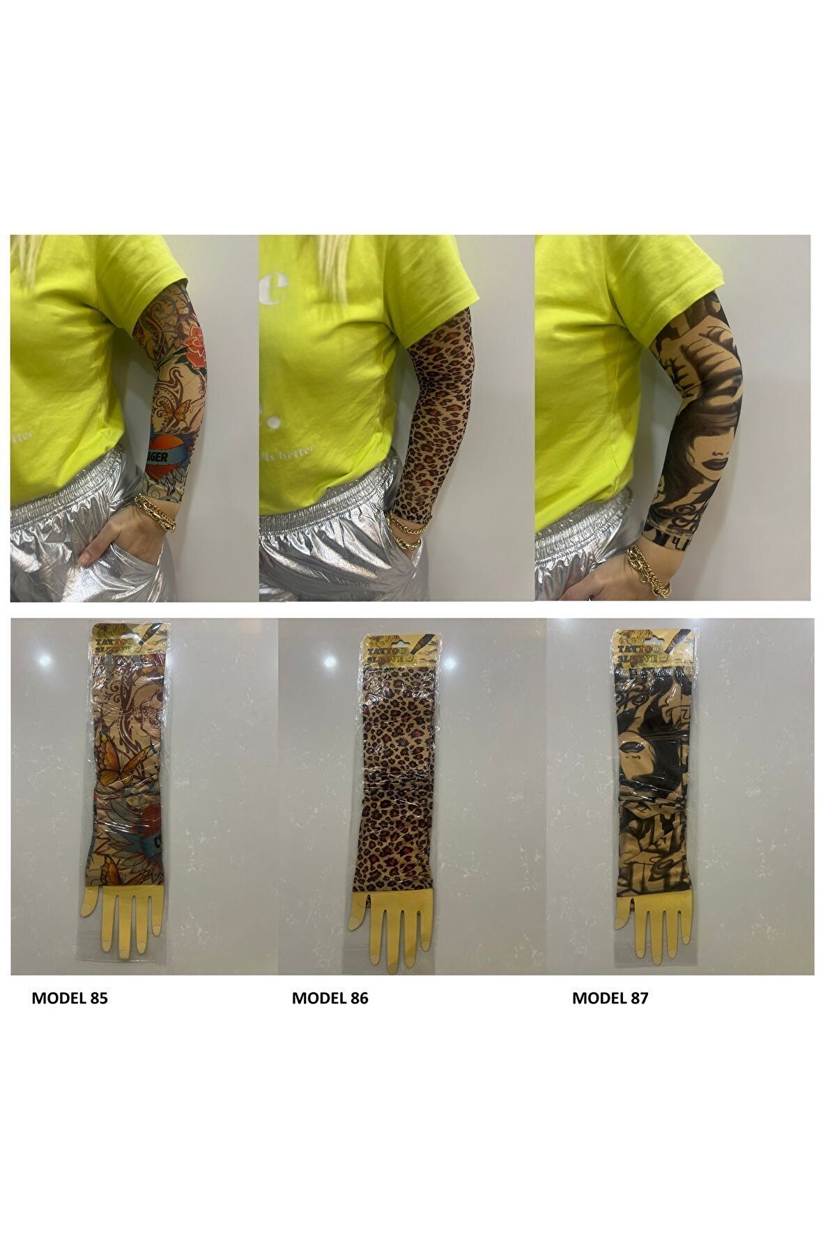 Ai̇rbrush Tattoo Kızlar Seri̇si̇ 3 Çi̇ft 6 Adet Gi̇yi̇lebi̇li̇r Dövme Sleeve Tattoo  Set29