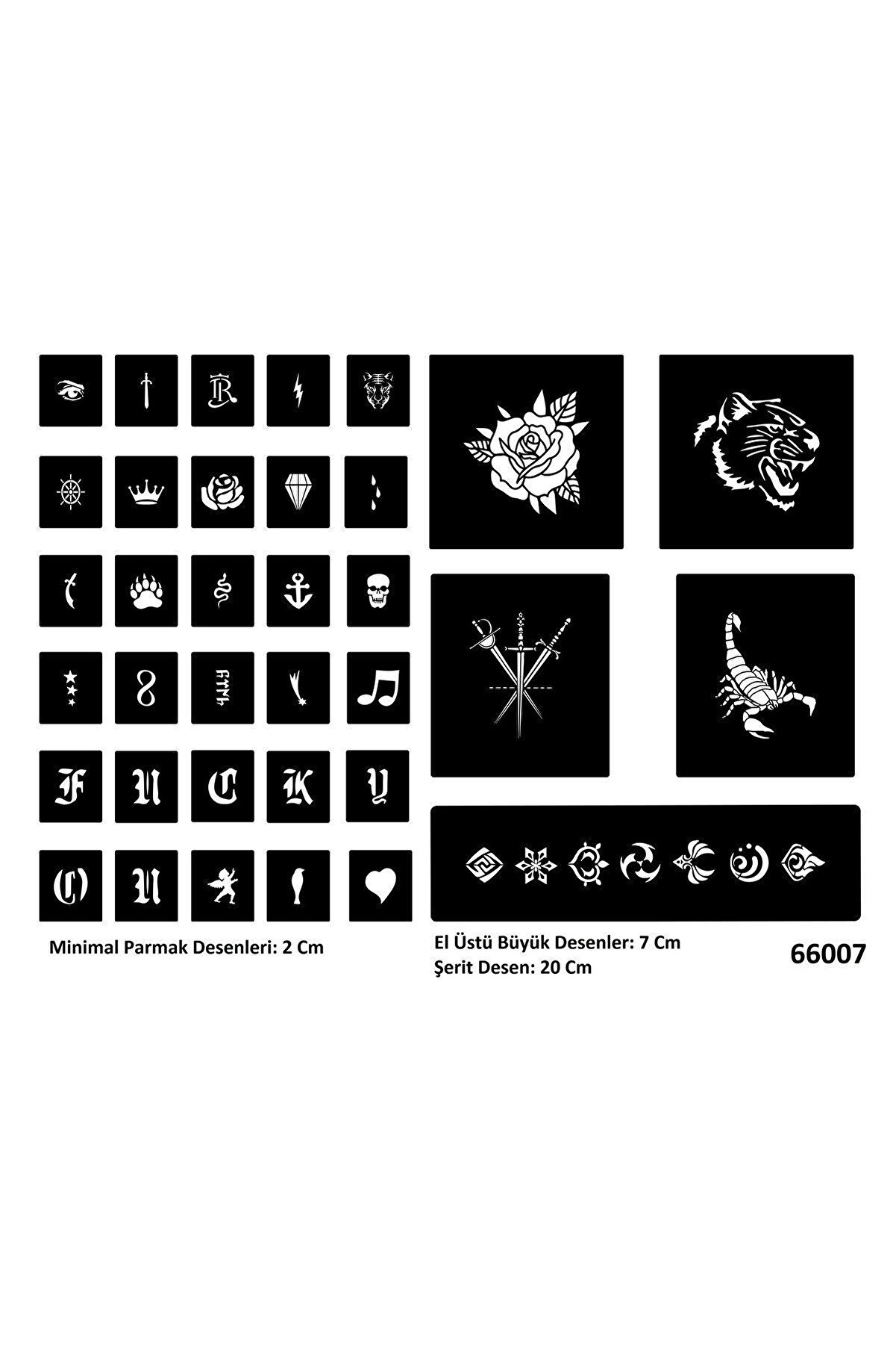 Ai̇rbrush Tattoo El Üstü Ve Parmak İçi̇n Geçi̇ci̇ Dövme Şablonları Spreysi̇z Sadece Stenci̇l