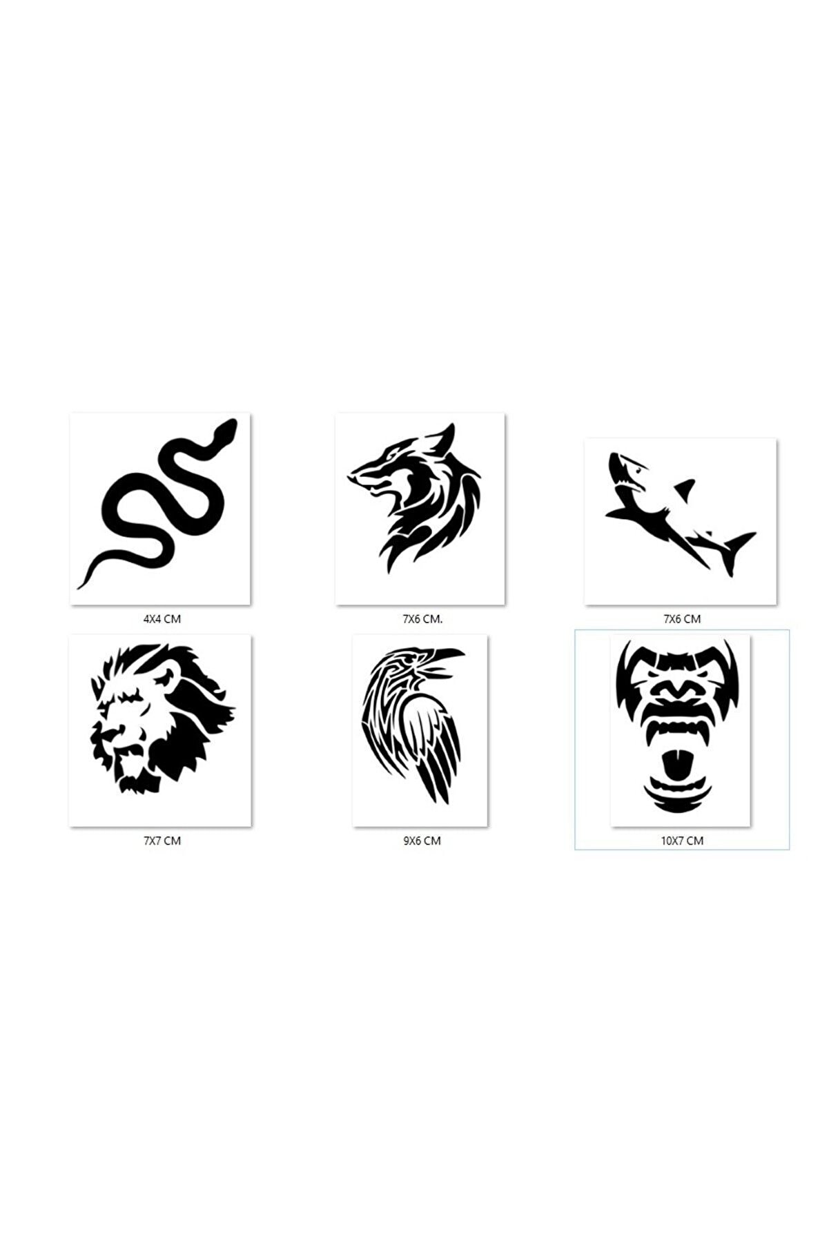 Ai̇rbrush Tattoo Yılan Katal Geçi̇ci̇ Dövme Şablonu Seti̇ Sadece Desen