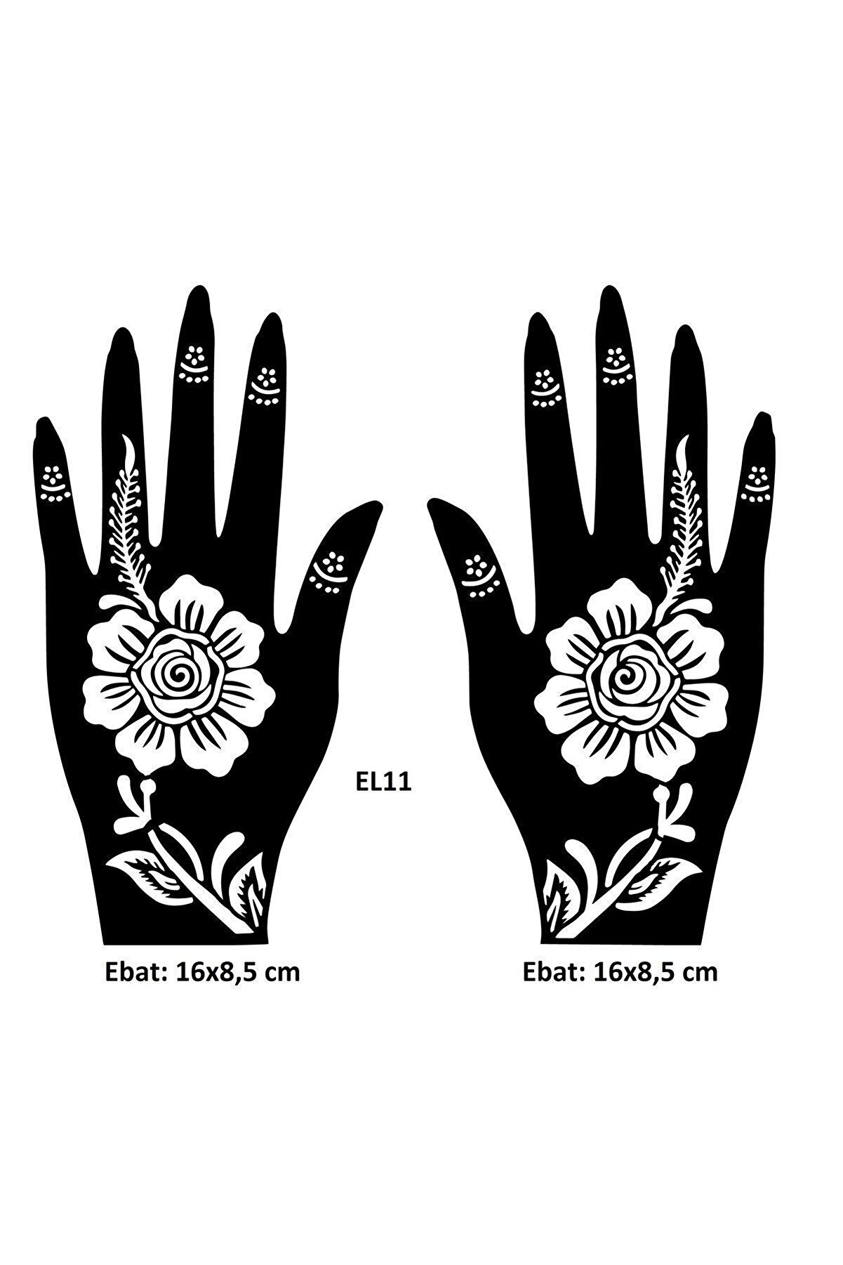 Ai̇rbrush Tattoo Karanfi̇l Desenler El Üstü 2 Adet Kına Kalıbı Kınasız Sadece Desen