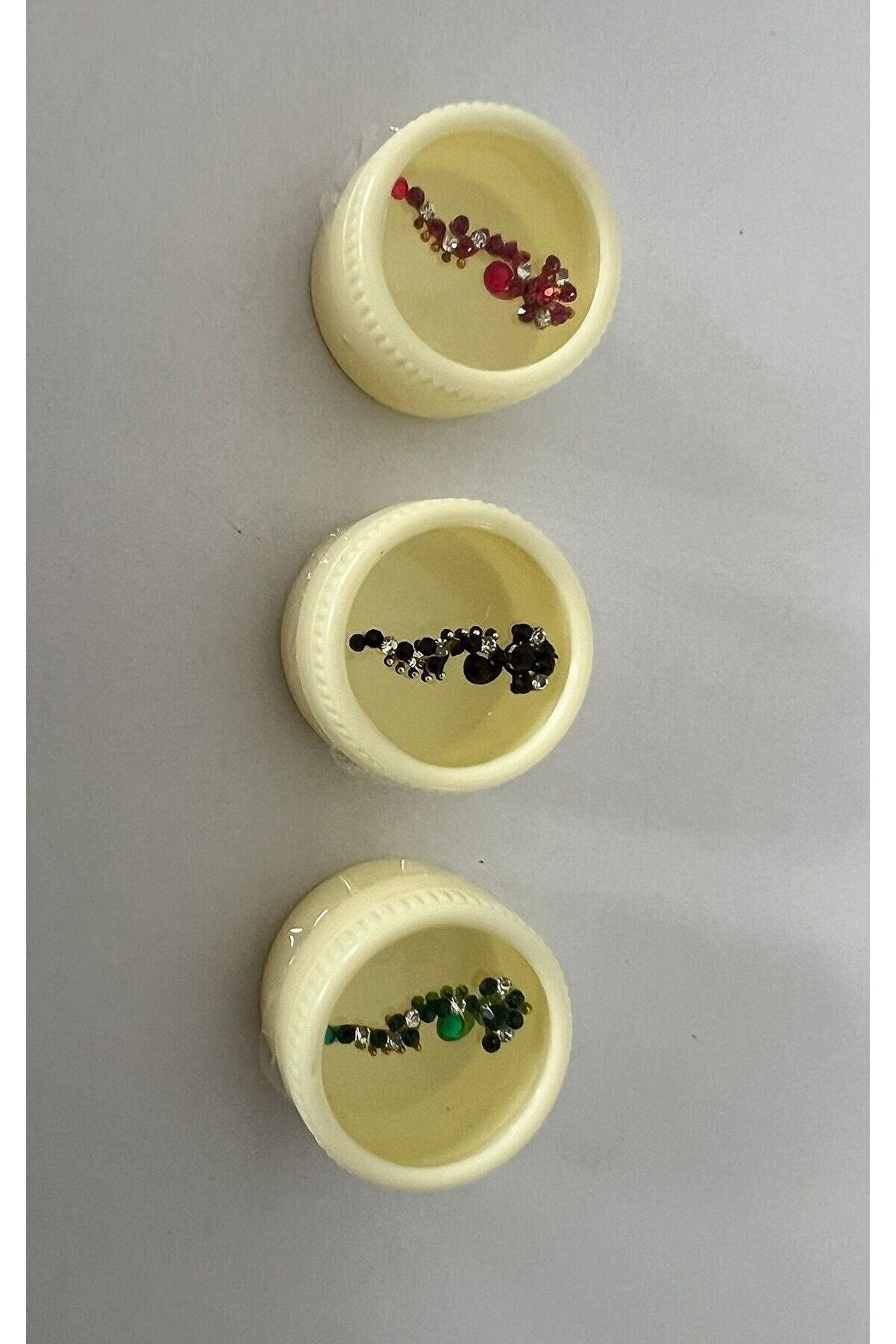 Ai̇rbrush Tattoo Yapışkanlı Yüz Taşı Face Gems 3 Adet Bi̇rden Burun Parmak Hızma Modeli̇ 1