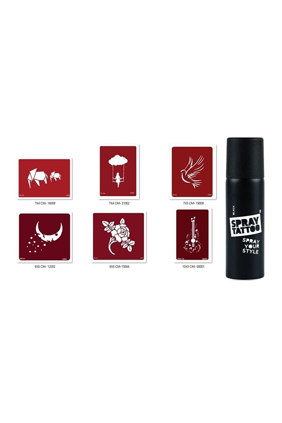 Ai̇rbrush Tattoo Güverci̇n Gi̇tar Spray Tattoo Geçi̇ci̇ Sprey Dövme Seti̇