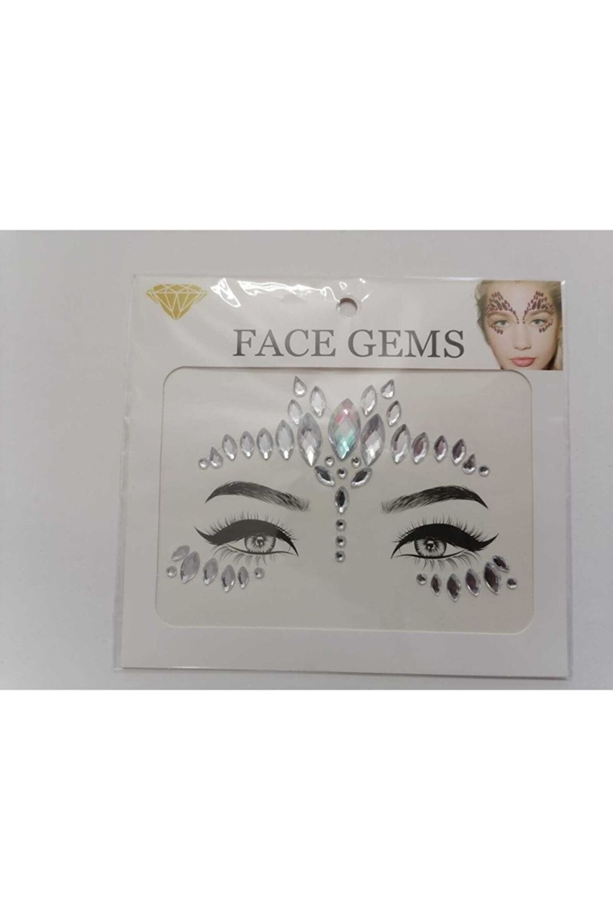 Enhavalı Gold Kendi̇nden Yapışkanlı Yüz Taşı Sti̇cker Face Gems Model1