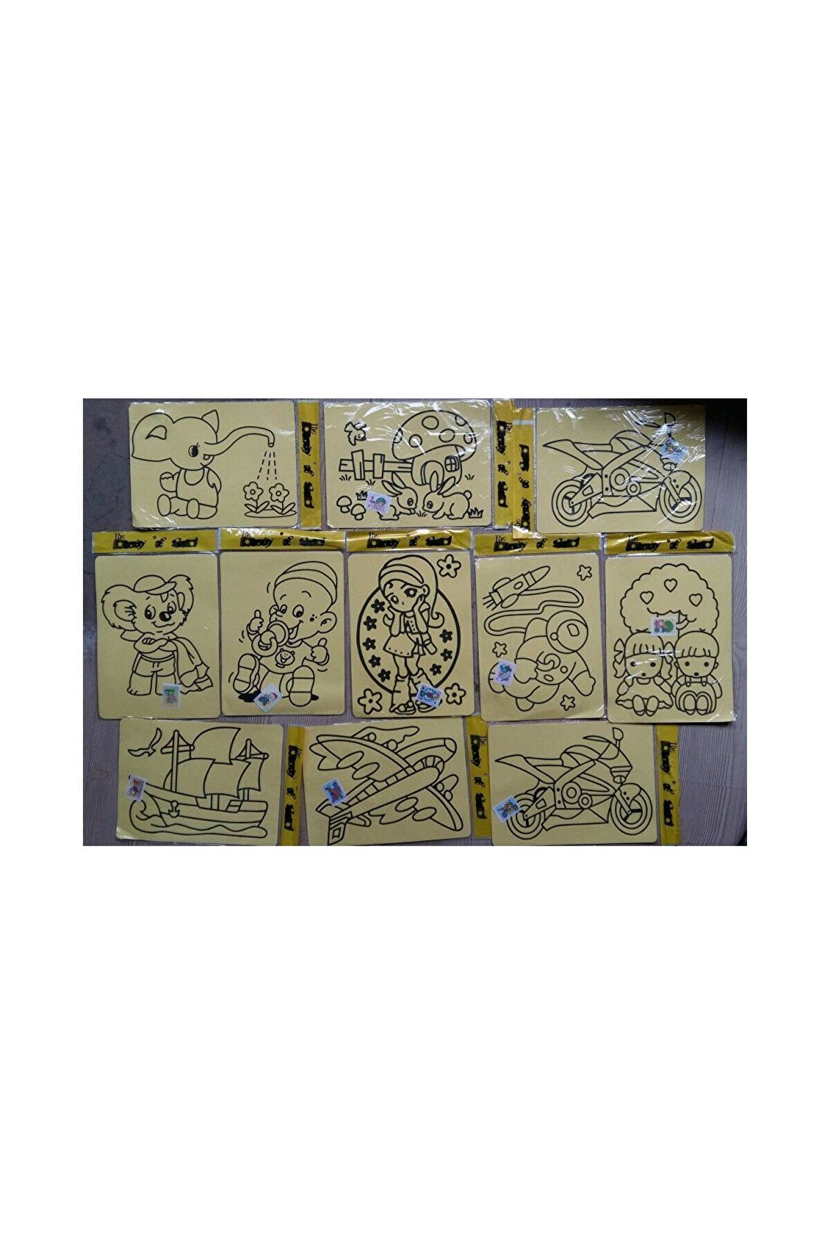 Ai̇rbrush Tattoo Büyük Boy 20 Adet Kum Boyama Seti̇ Kumla Resi̇m Çi̇zme Oyunu