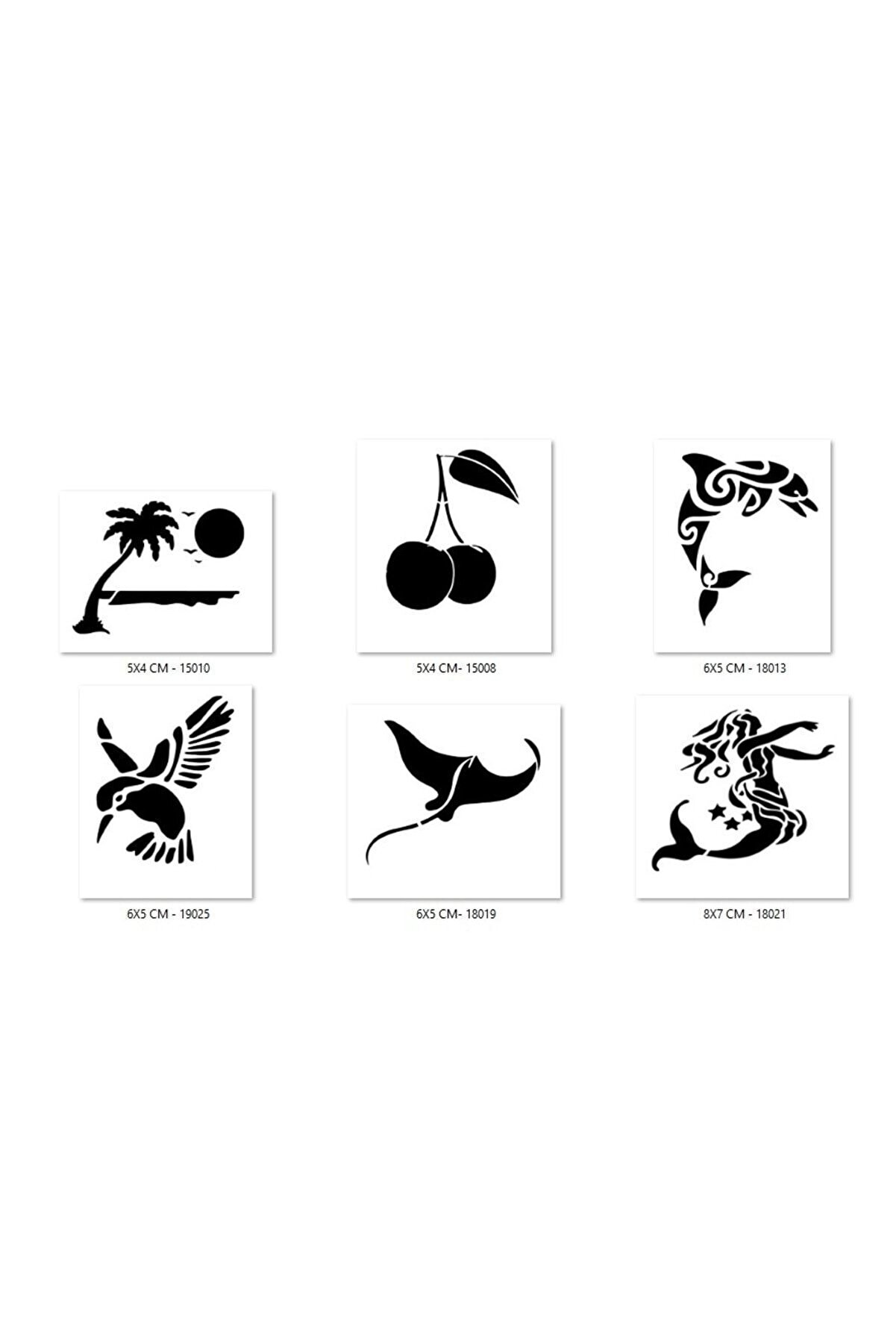 Ai̇rbrush Tattoo Yunus Ki̇raz Geçi̇ci̇ Dövme Şablonu Seti̇ Sadece Desen