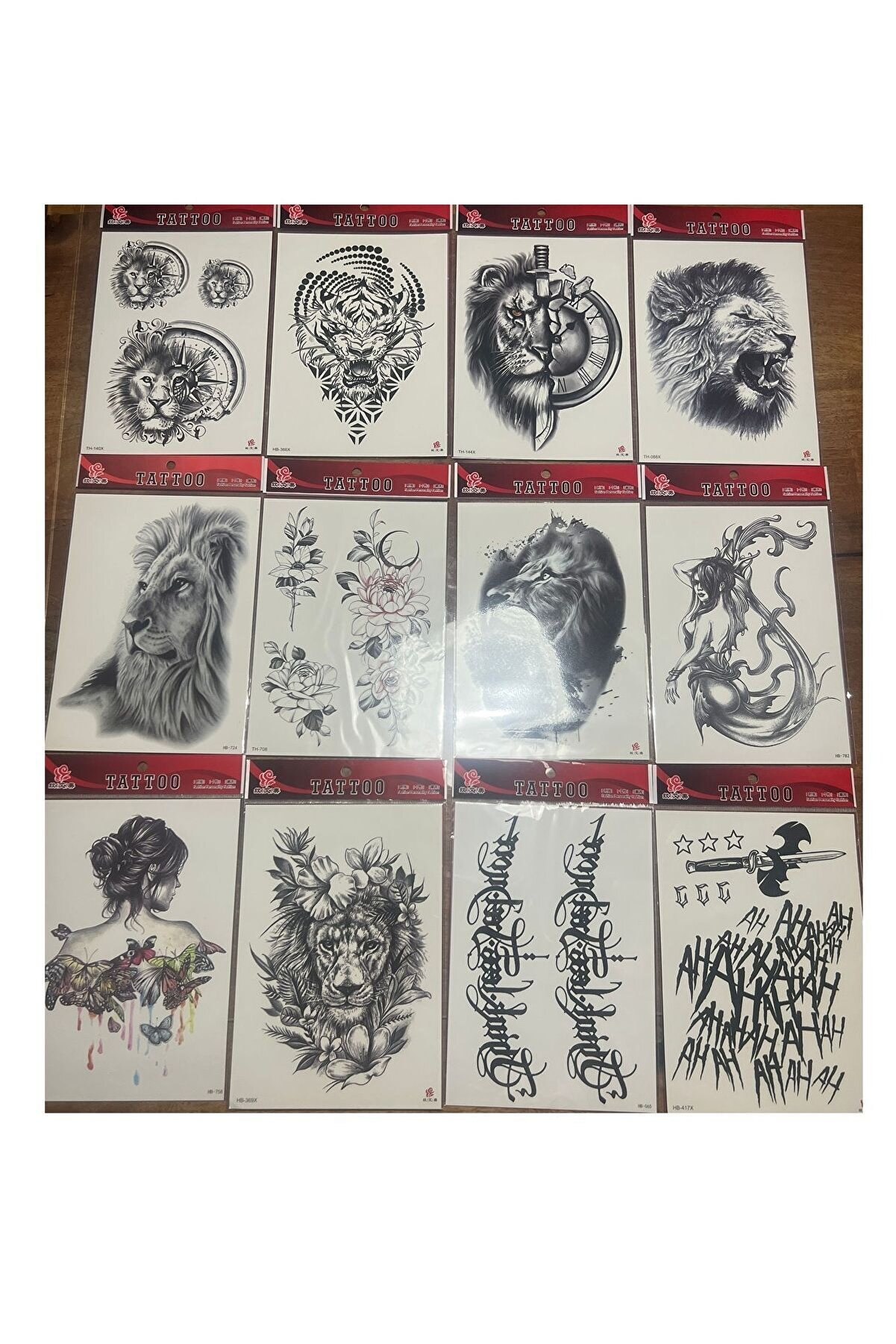 Ai̇rbrush Tattoo 12 Adet Büyük Boy Yapıştırma Geçi̇ci̇ Dövme Seti̇ Seri̇8