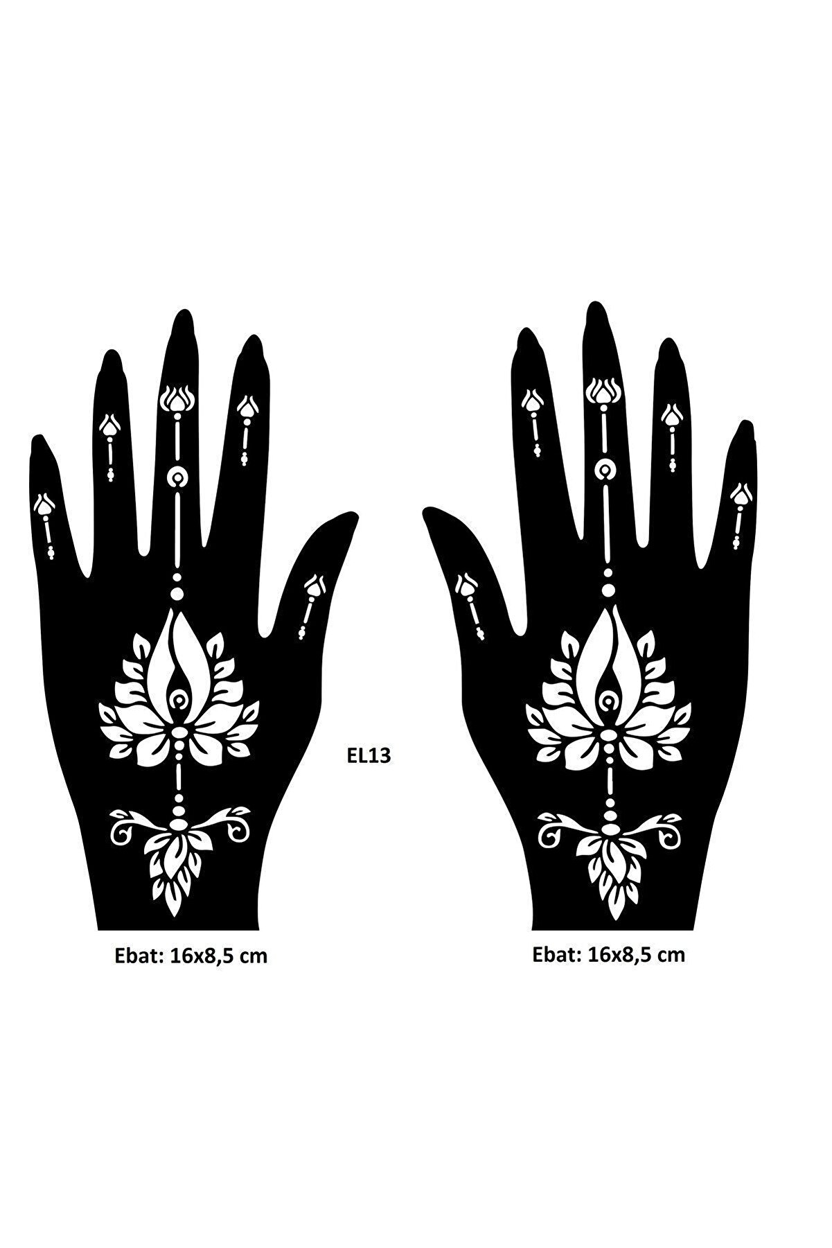 Ai̇rbrush Tattoo Lotus Desenler El Üstü 2 Adet Kına Kalıbı Kınasız Sadece Desen