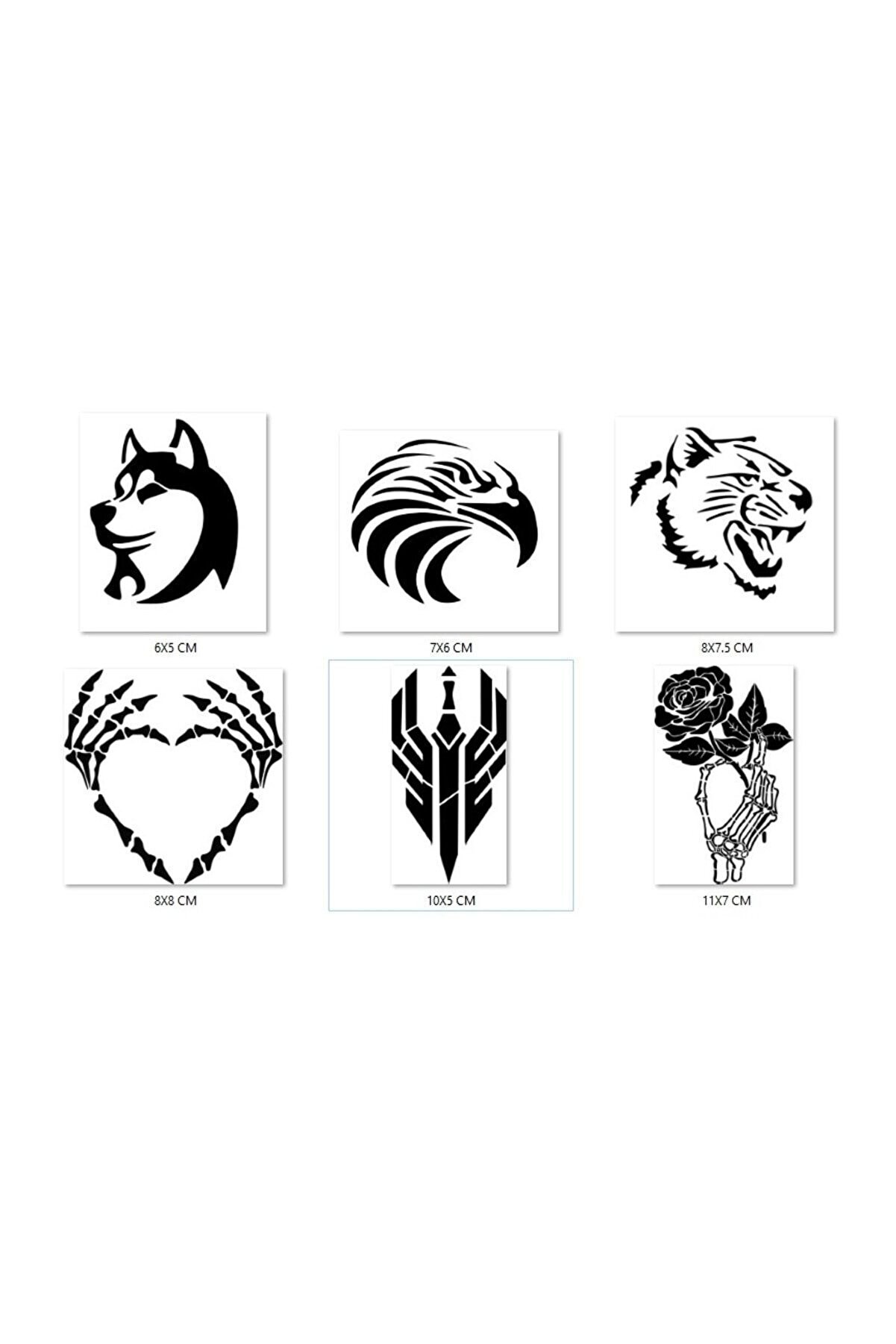 Ai̇rbrush Tattoo Hırçın Modeller Geçi̇ci̇ Dövme Şablonu Seti̇ Sadece Desen