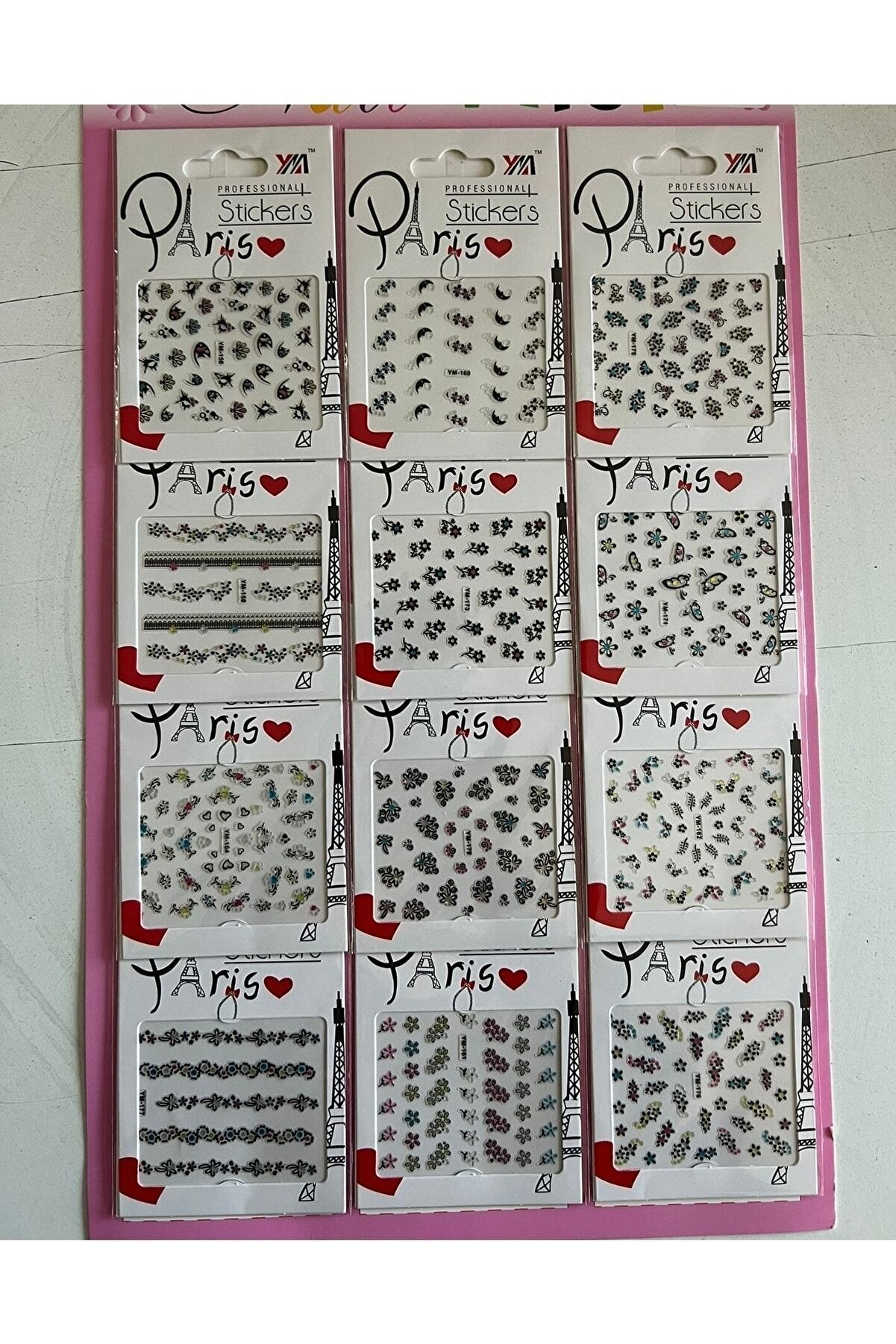 Ai̇rbrush Tattoo Nai̇l Art Tırnak S&uuml;s&uuml; 12 Kartela Bi̇rden Mega Paket