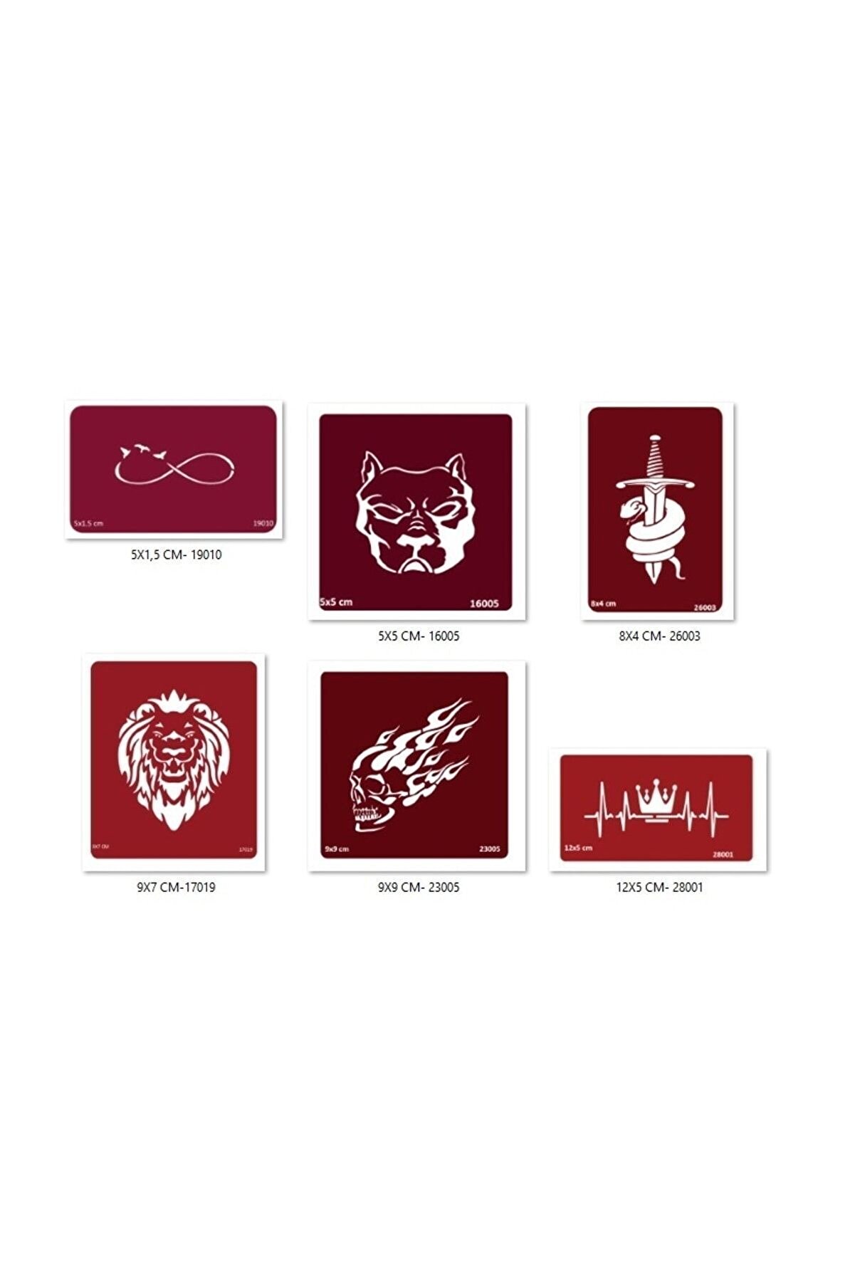 Ai̇rbrush Tattoo Sonsuz Kral Ge&ccedil;i̇ci̇ D&ouml;vme Şablonu Seti̇ Sadece Desen