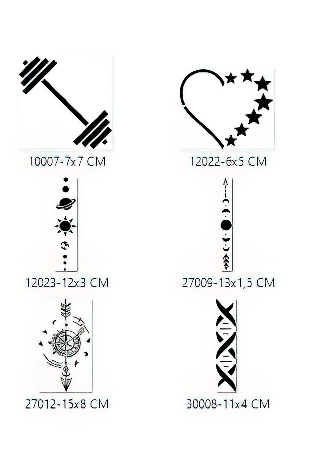 Ai̇rbrush Tattoo Şeri̇t Pusula Geçi̇ci̇ Dövme Şablonu Seti̇ Sadece Desen