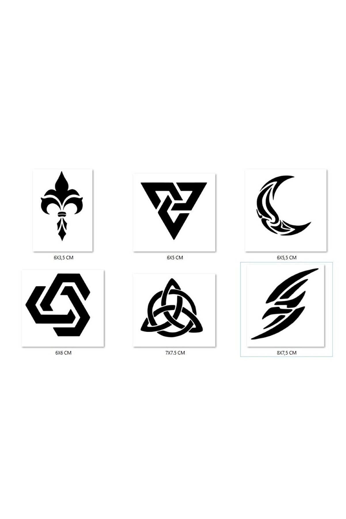 Ai̇rbrush Tattoo Tri̇bal Modeller Geçi̇ci̇ Dövme Şablonu Seti̇ Sadece Desen