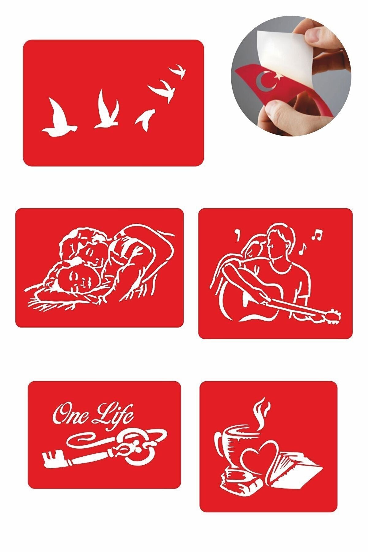 Ai̇rbrush Tattoo Sarmaş Dolaş Desenler 5 Adet Geçi̇ci̇ Dövme Kına Şablonu