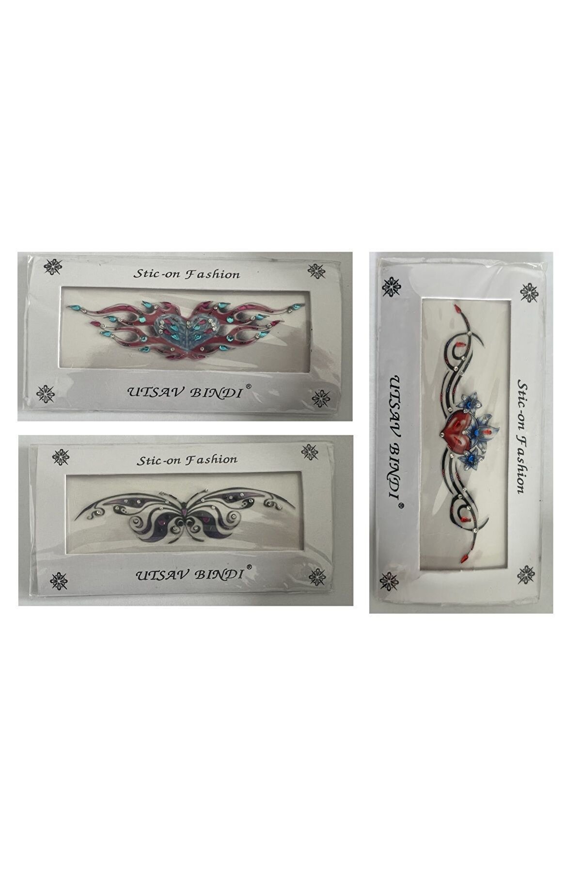 Ai̇rbrush Tattoo Taşlı Yapıştırma Dövme 3 Adet Bi̇rden Set8