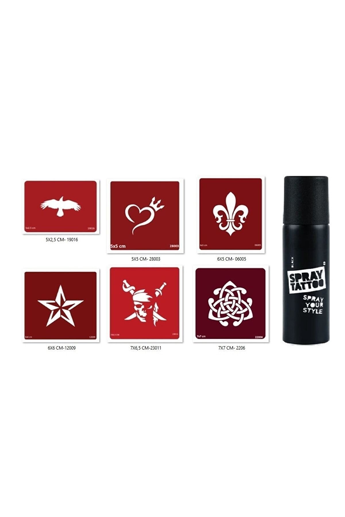 Ai̇rbrush Tattoo Taç Yıldız Spray Tattoo Geçi̇ci̇ Sprey Dövme Seti̇