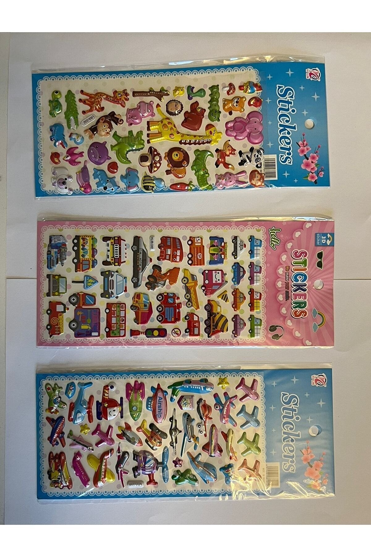 Ai̇rbrush Tattoo Eği̇ti̇ci̇ Çocuk Sti̇cker Eti̇ket Oyunu 3 Kartela Bi̇rden Taşıt Ve Hayvanlar Seri̇si̇