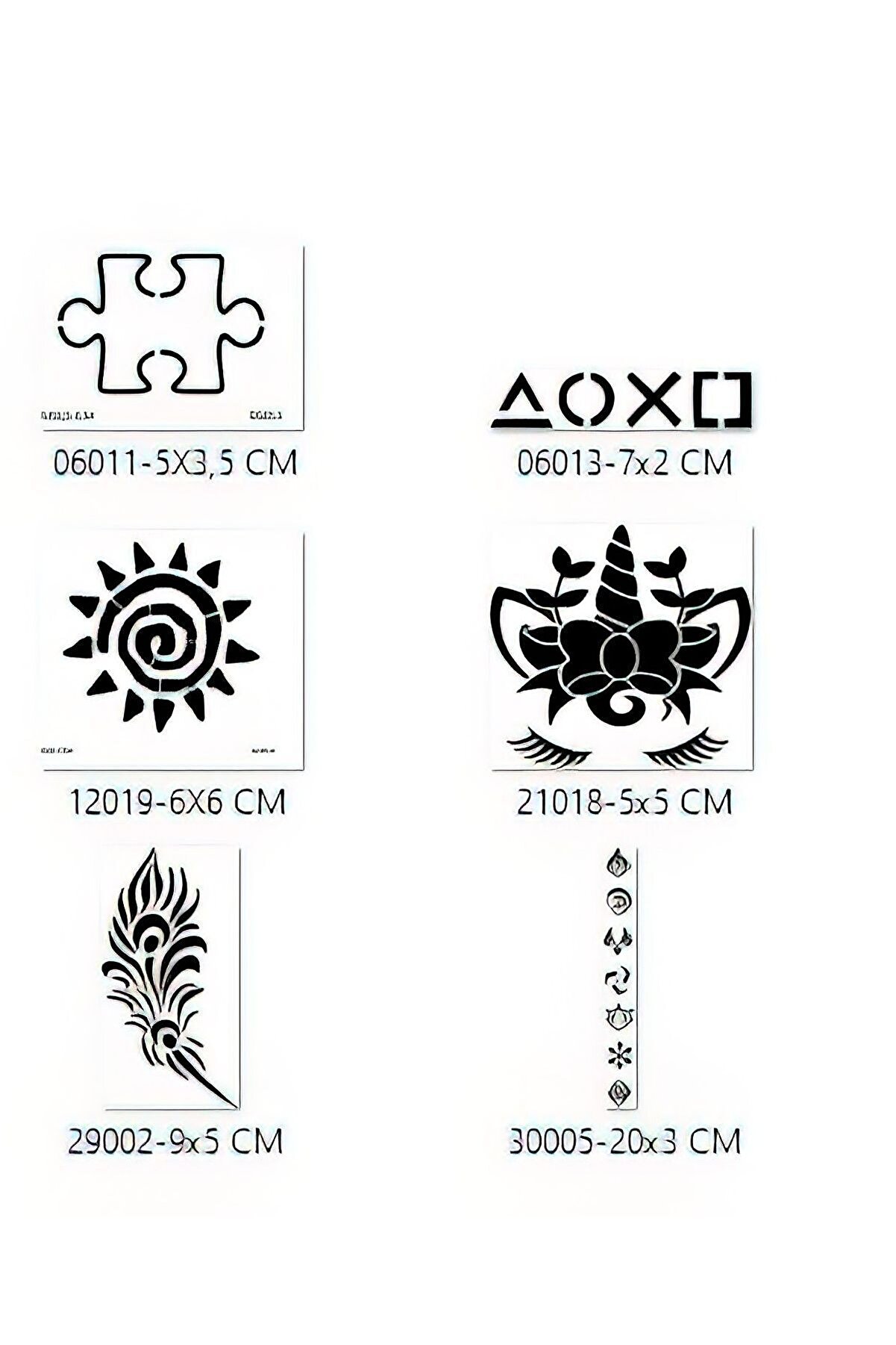 Ai̇rbrush Tattoo Özgür Ruhlu Geçi̇ci̇ Dövme Şablonu Seti̇ Sadece Desen