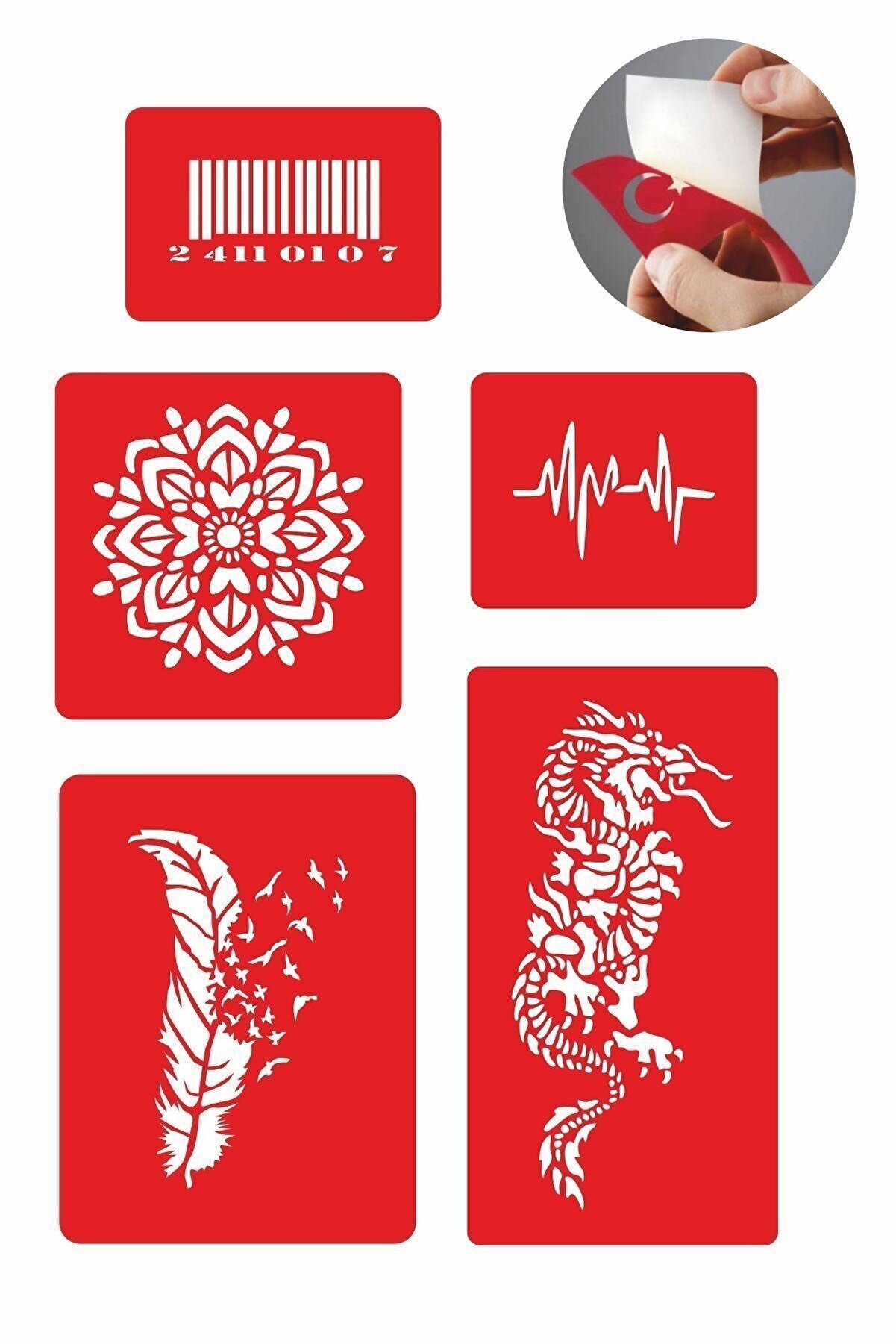 Ai̇rbrush Tattoo Örtücü Kapatma Şablon Tüy Nabız