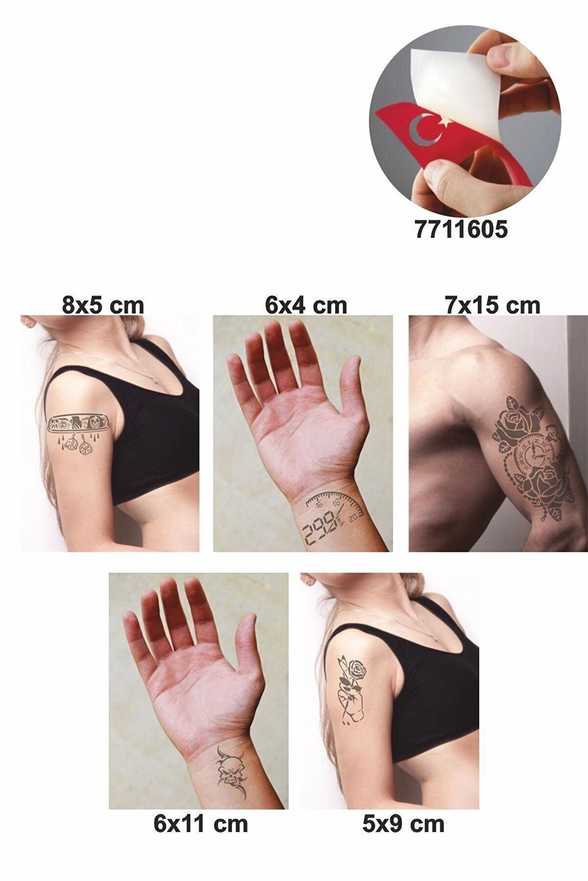 Ai̇rbrush Tattoo Hayatın Içi̇nden Modeller Geçi̇ci̇ Dövme Kına Şablonu