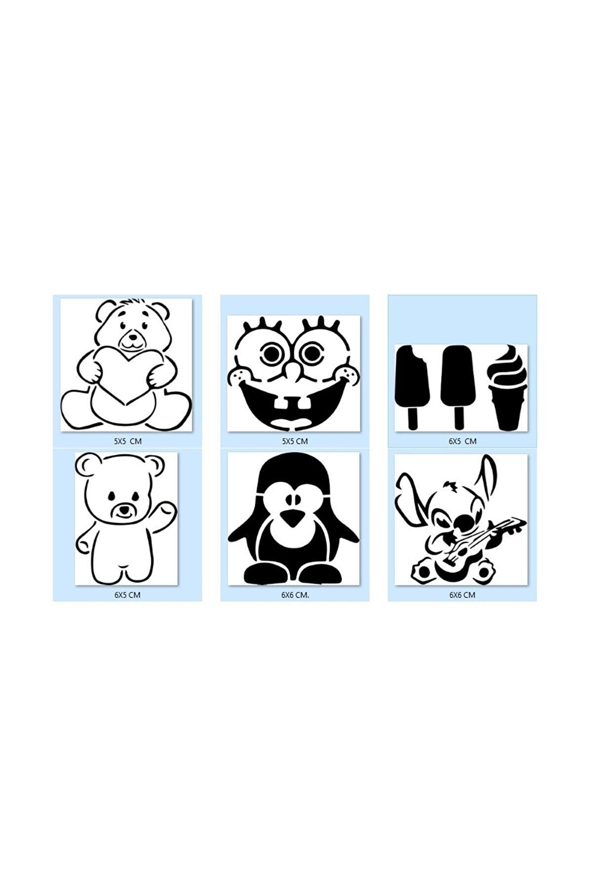 Ai̇rbrush Tattoo Çocuk Modelleri̇ Geçi̇ci̇ Dövme Şablonu Seti̇ Sadece Desen