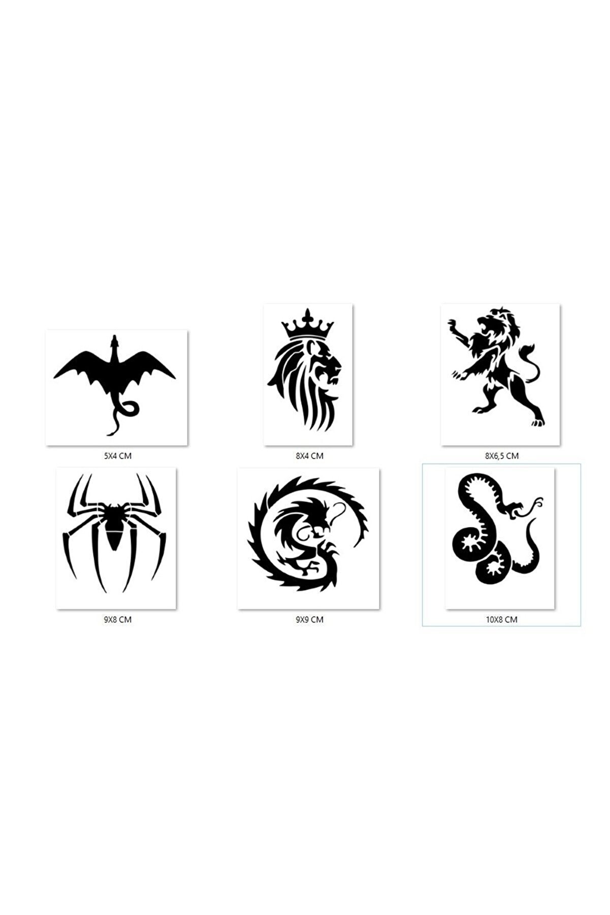 Ai̇rbrush Tattoo Kral Aslan Geçi̇ci̇ Dövme Şablonu Seti̇ Sadece Desen