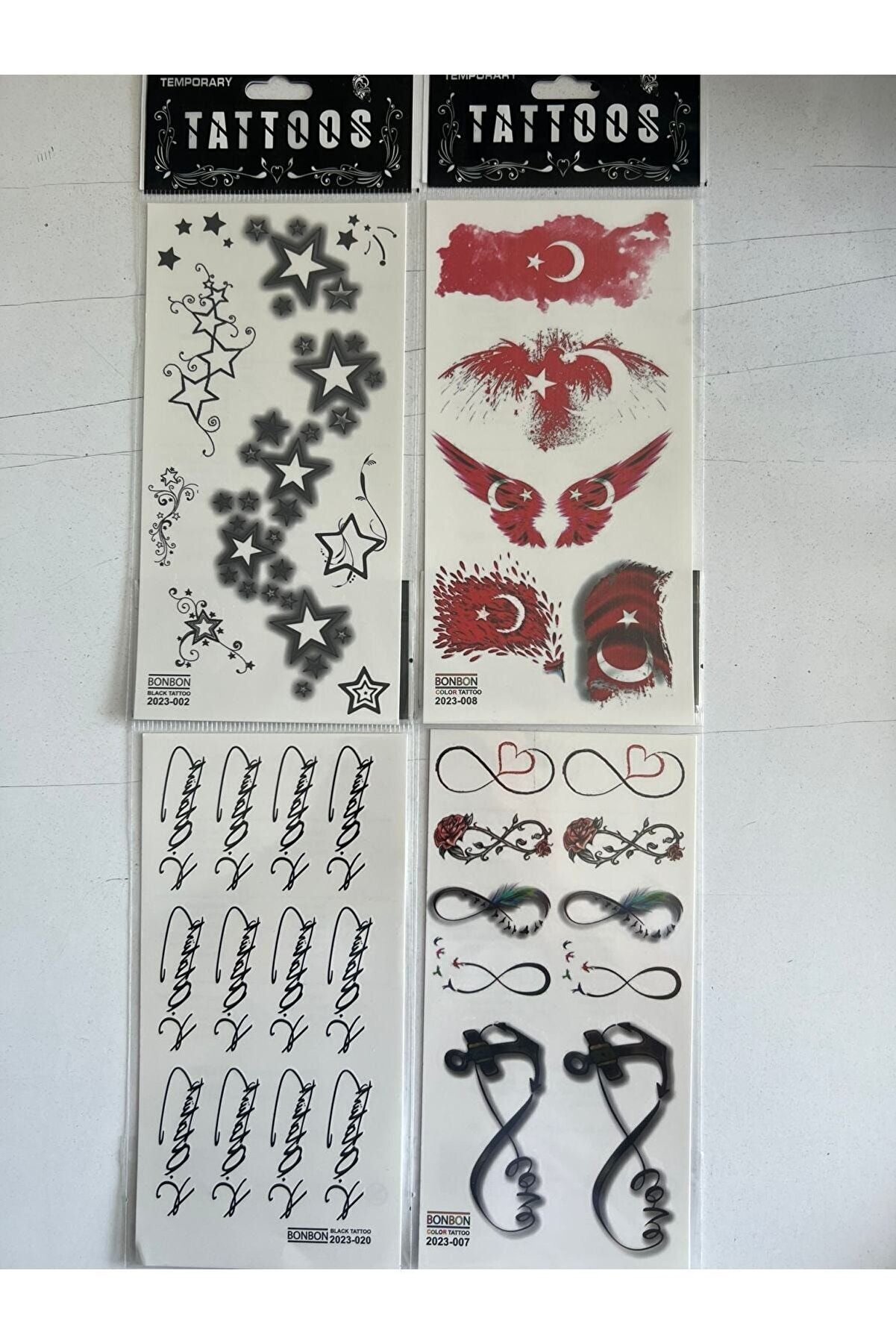 Ai̇rbrush Tattoo Atatürk Imza Sonsuzluk 4 Adet Bi̇rden Yapıştırma Geçi̇ci̇ Dövme