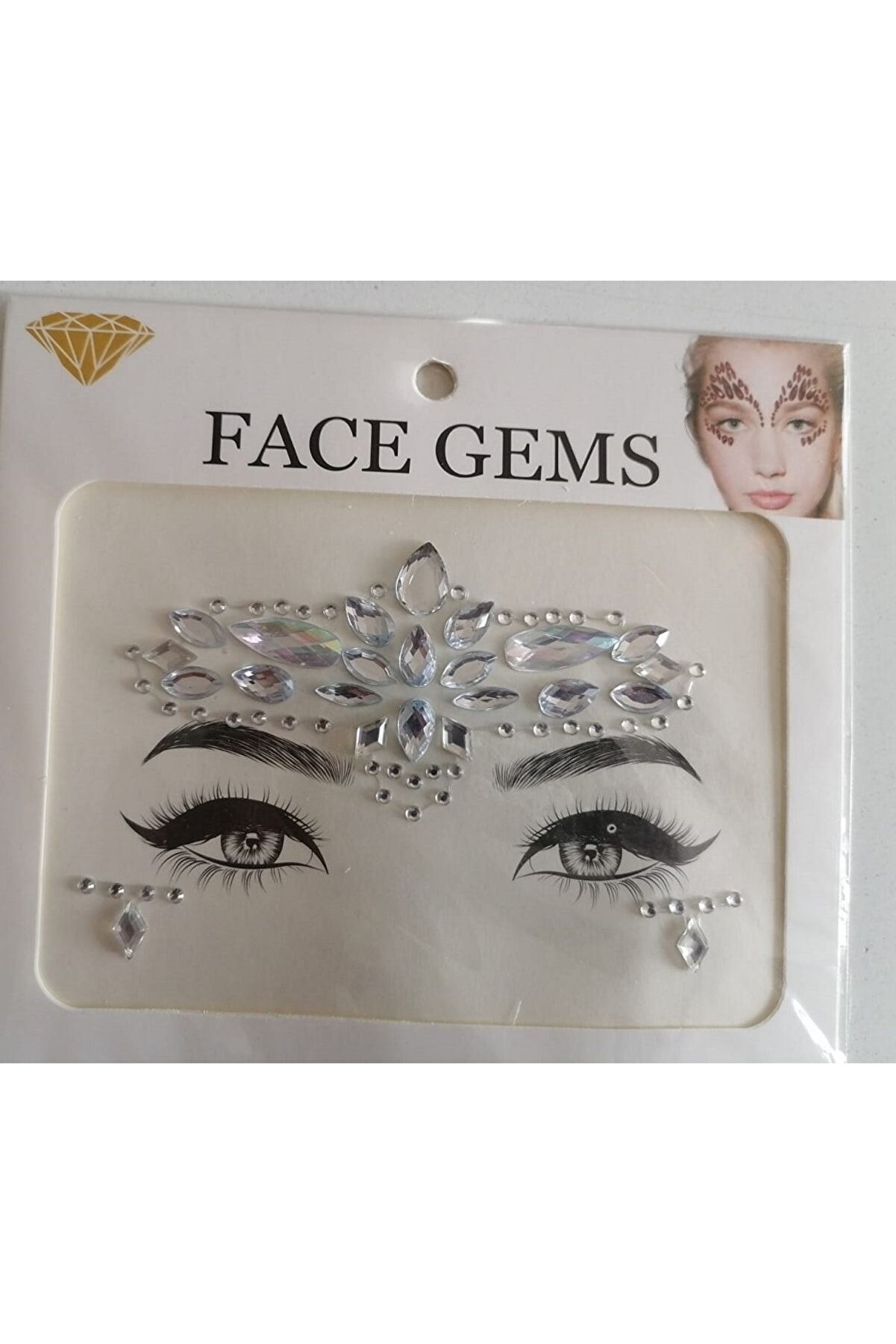 Ai̇rbrush Tattoo Kendi̇nden Yapışkanlı Y&uuml;z Taşı Sti̇cker Face Gems Model Model 13