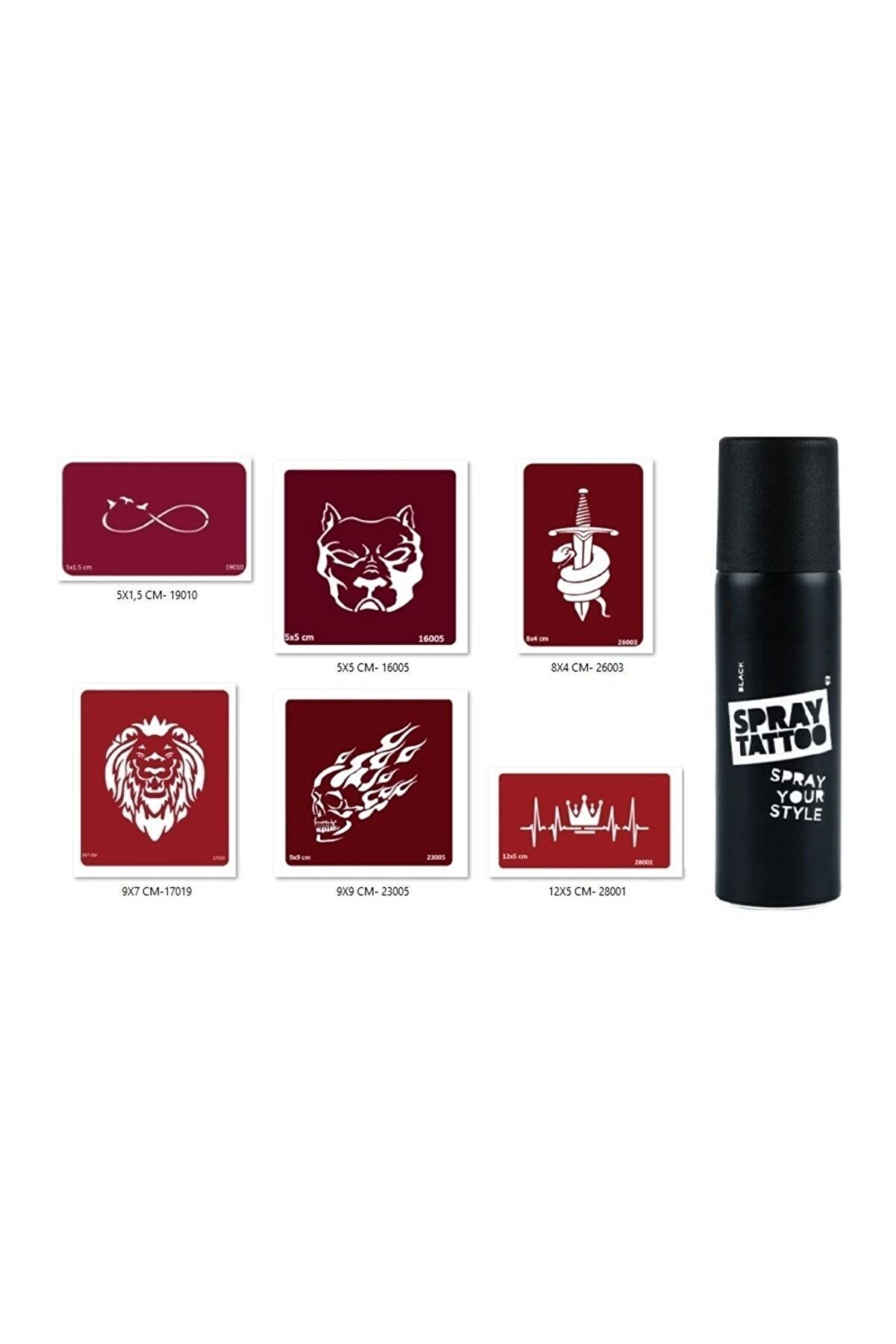 Ai̇rbrush Tattoo Sonsuz Kral Spray Tattoo Geçi̇ci̇ Sprey Dövme Seti̇