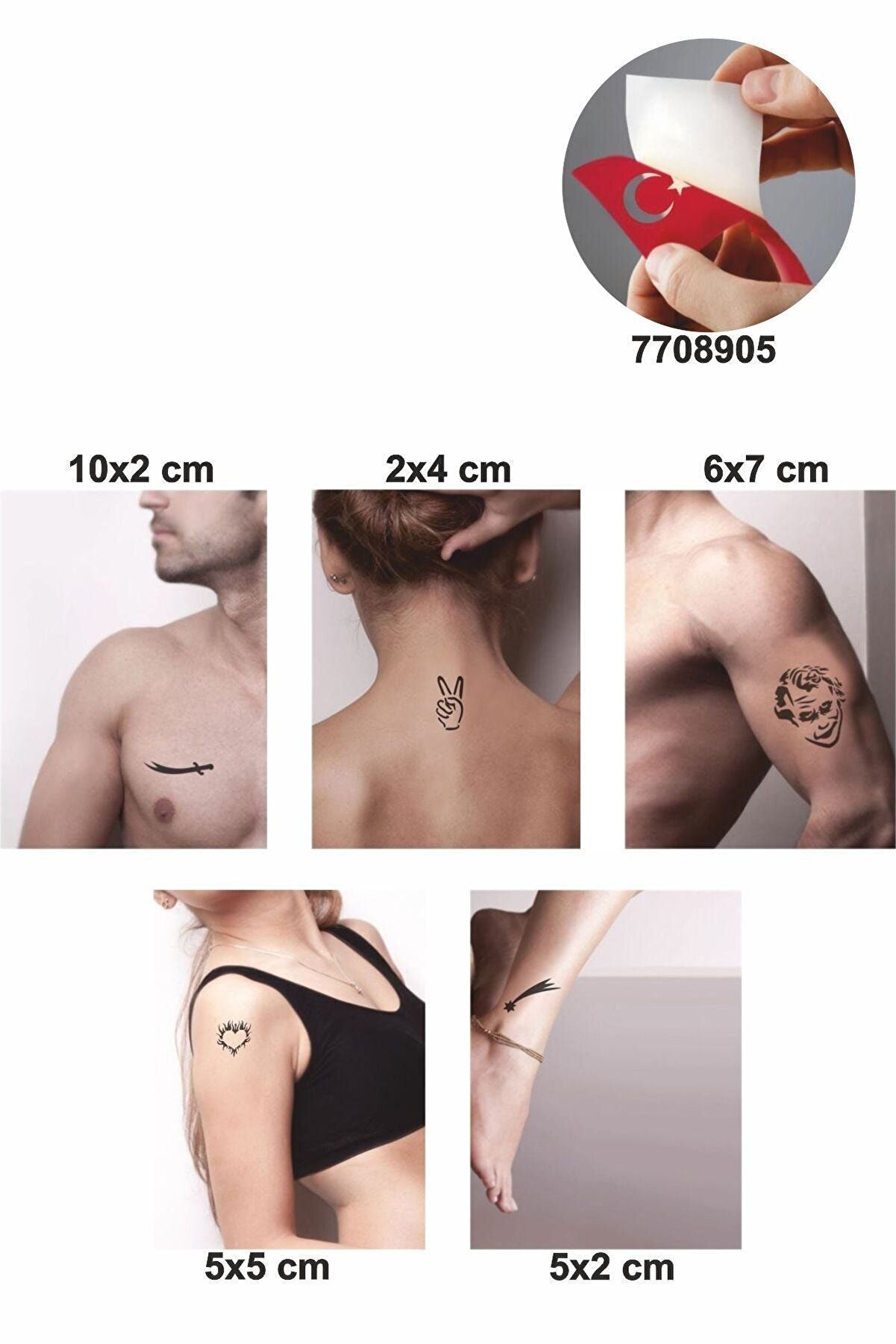 Ai̇rbrush Tattoo Zafer Modelleri̇ 5 Adet Geçi̇ci̇ Dövme Kına Şablonu