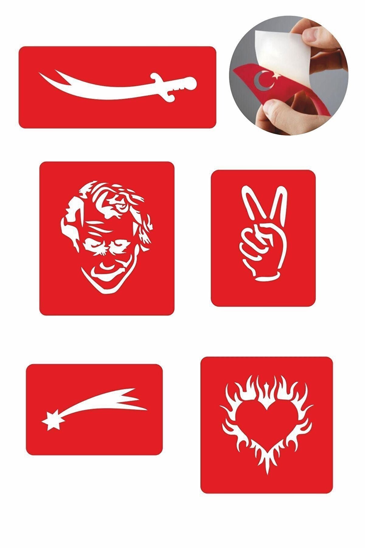 Ai̇rbrush Tattoo Zafer Modelleri̇ 5 Adet Geçi̇ci̇ Dövme Kına Şablonu