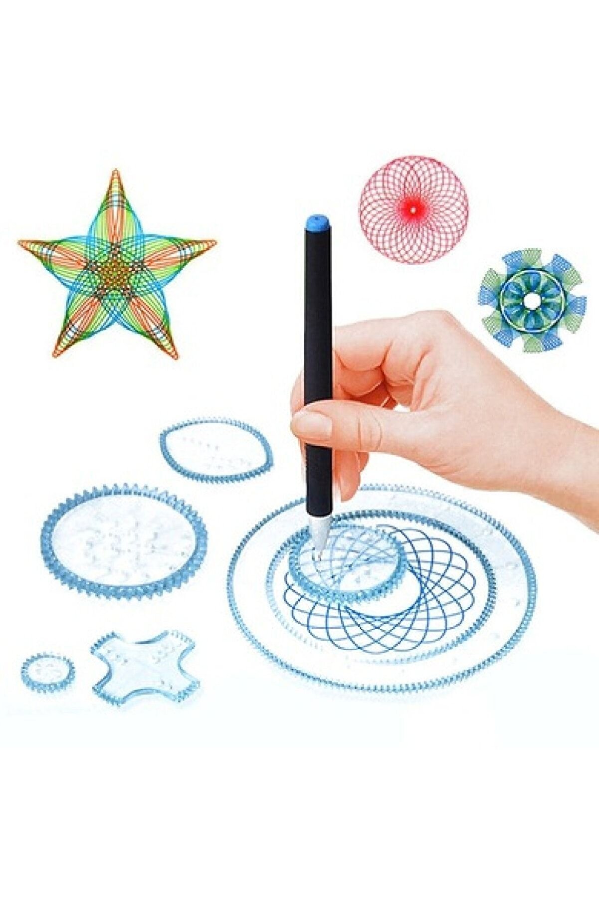 Ai̇rbrush Tattoo 3 Boyutlu Desen &Ccedil;i̇zi̇m Cetveli̇ Spi̇rograph 4 Adet Bi̇rden