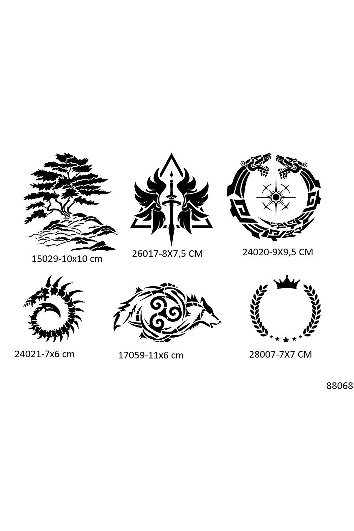 Ai̇rbrush Tattoo Hayat Ve Sonsuz Döngü 6 Adet Geçi̇ci̇ Dövme Şablonu Sadece Desen