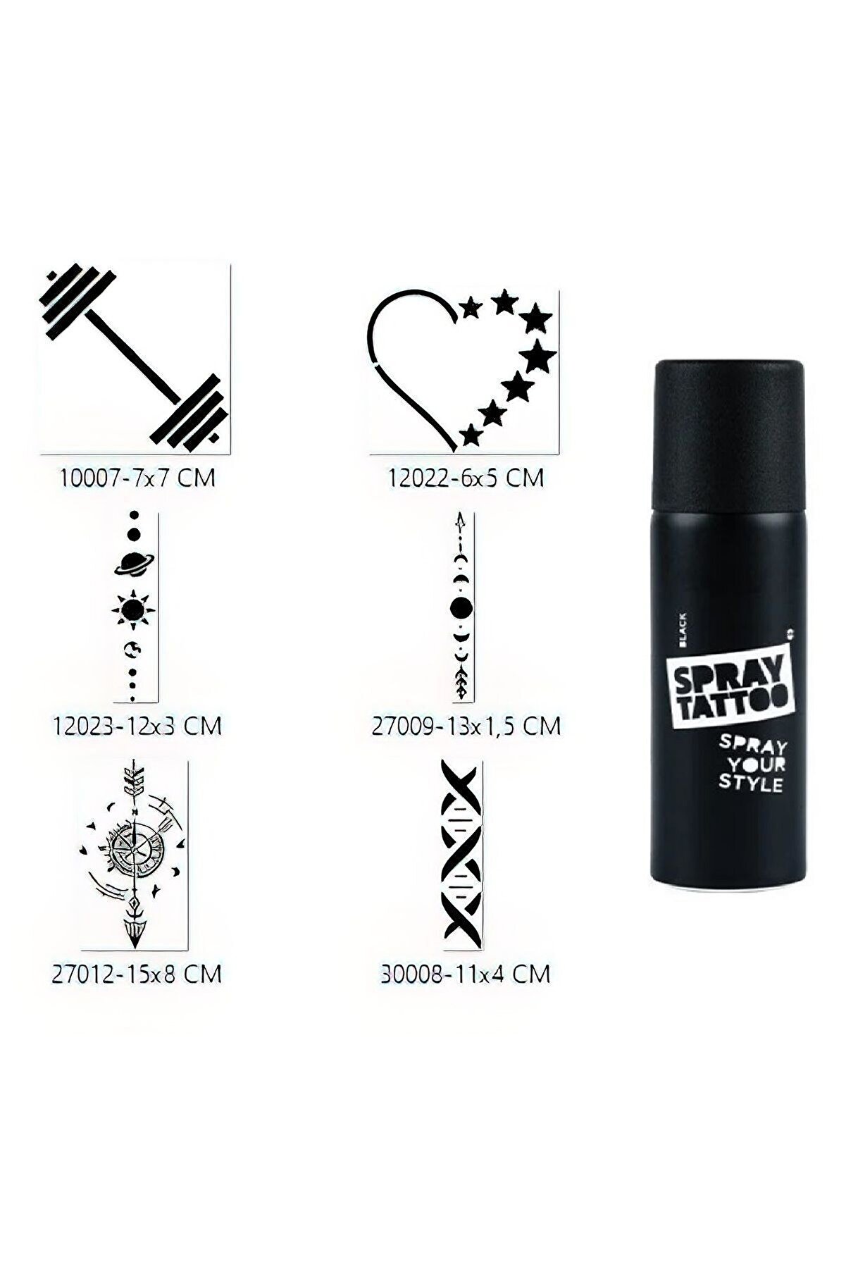 Ai̇rbrush Tattoo Şeri̇t Pusula Spray Tattoo Geçi̇ci̇ Sprey Dövme Seti̇