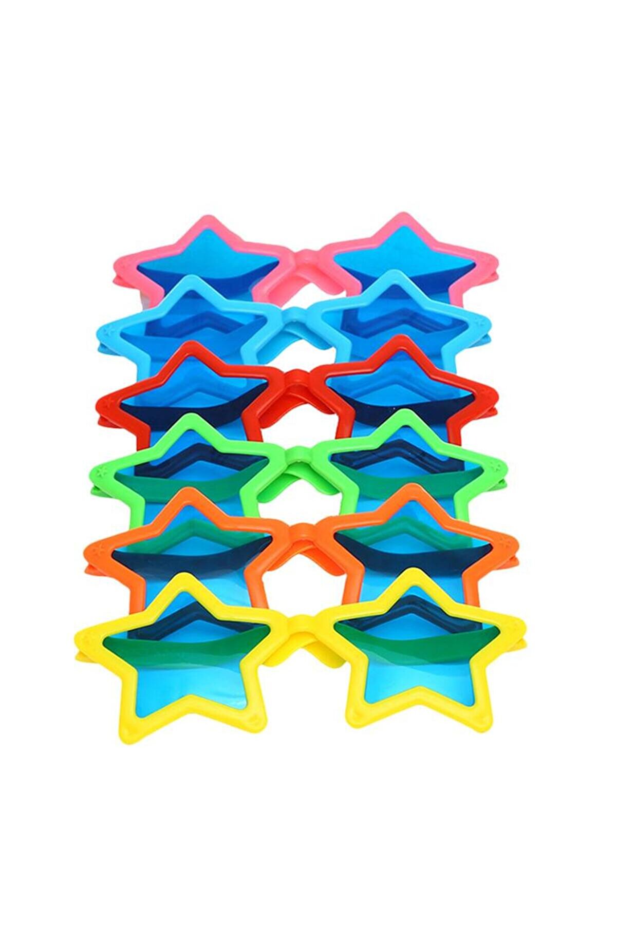 Go İthalat B&uuml;y&uuml;k Yıldız Parti̇ G&ouml;zl&uuml;ğ&uuml; Karışık 12 Adet (2818)