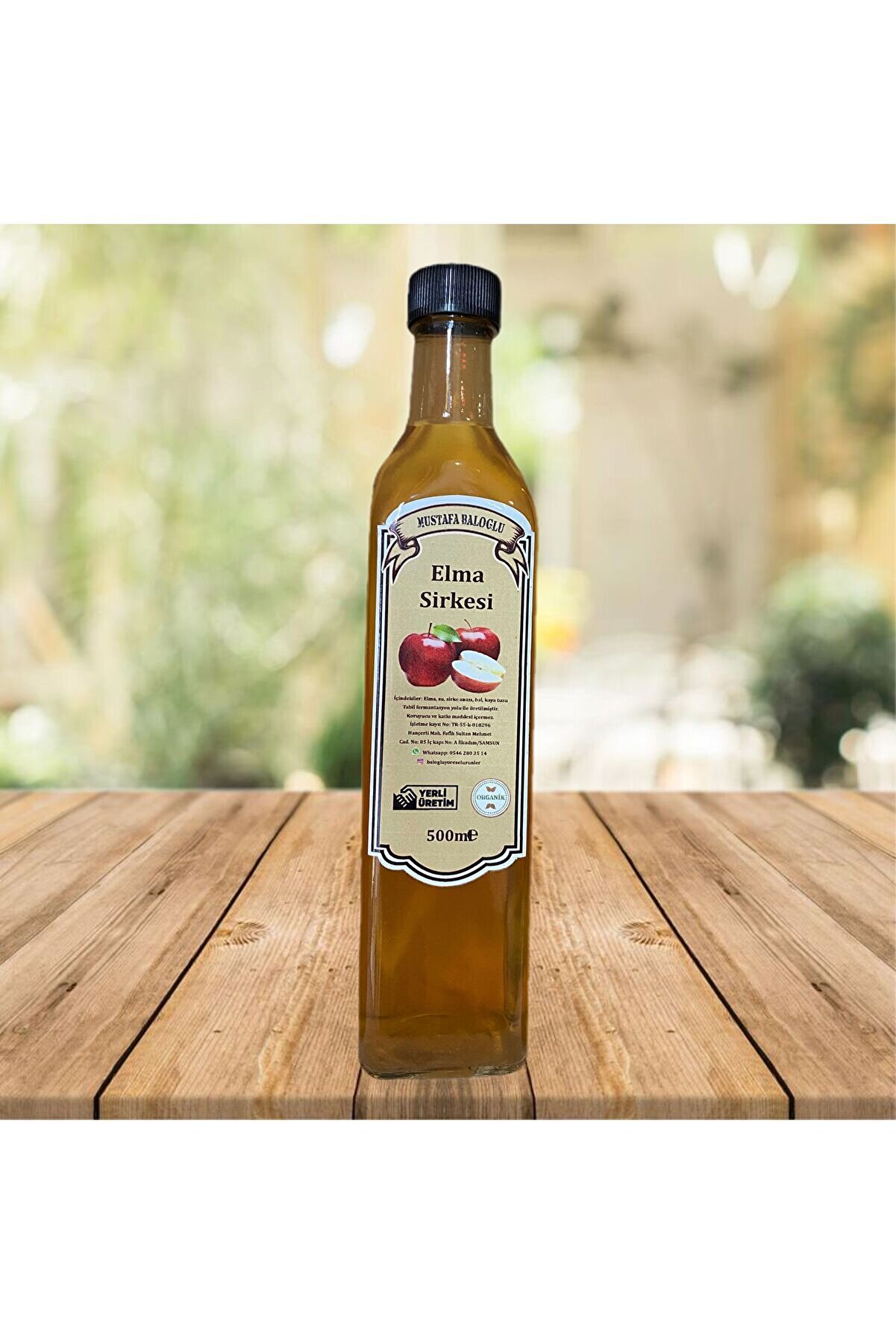 Mustafa Baloğlu Bal &Uuml;r&uuml;nleri̇ Ev Yapımı Organi̇k Elma Si̇rkesi̇ (3 Yıllık) 500 Ml