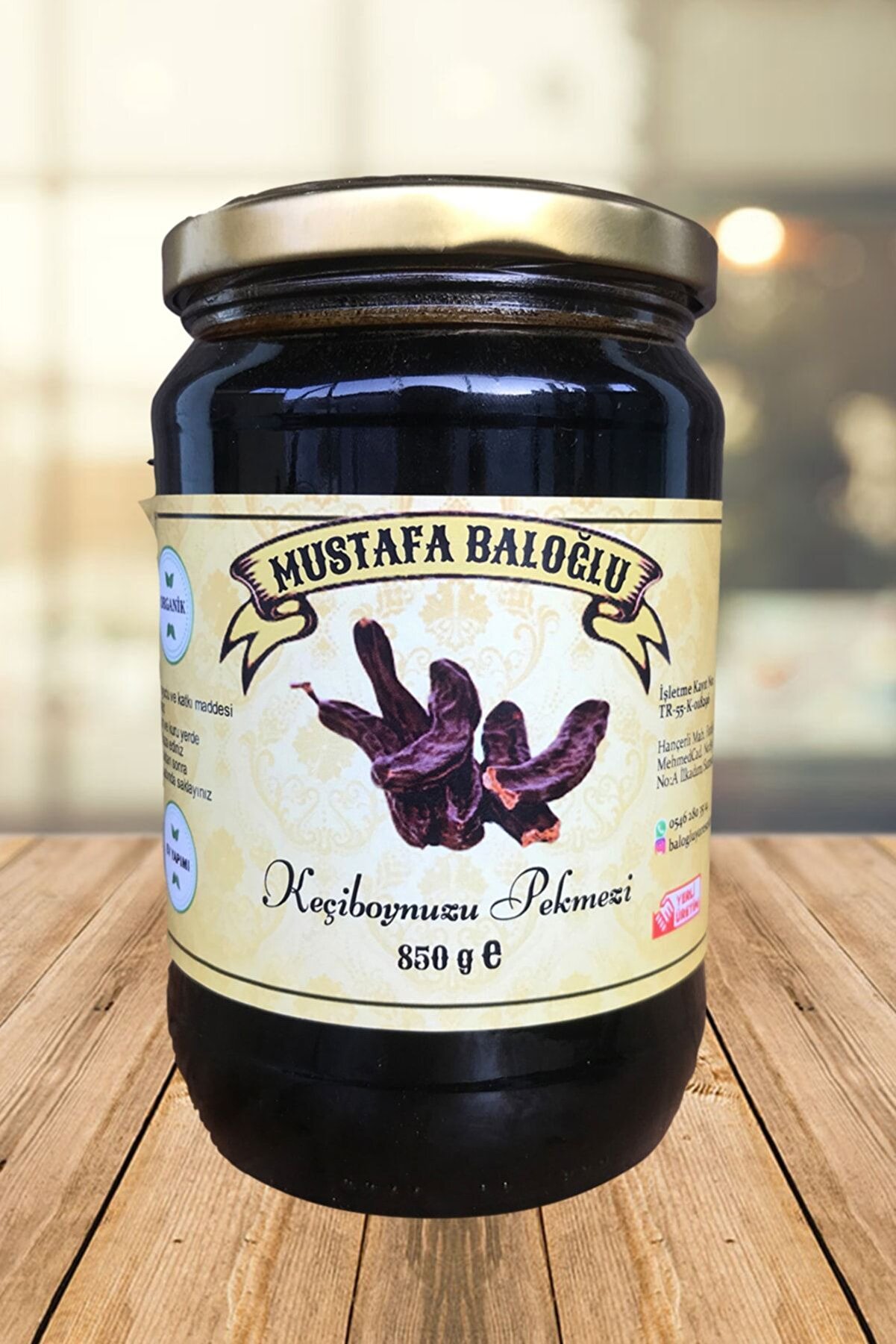 Mustafa Baloğlu Bal &Uuml;r&uuml;nleri̇ Ke&ccedil;i̇boynuzu Pekmezi̇ (Organi̇k- Ev Yapımı- Yoğun Kıvamlı) 950 Gr