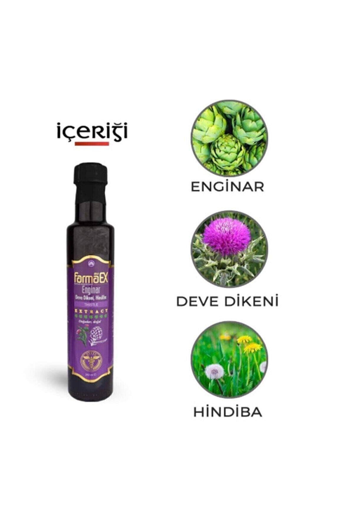 Engi̇nar Deve Di̇keni̇ Ve Hi̇ndi̇ba Ekstraktı Ekstresi̇ 250 Ml Doğadan Doğal