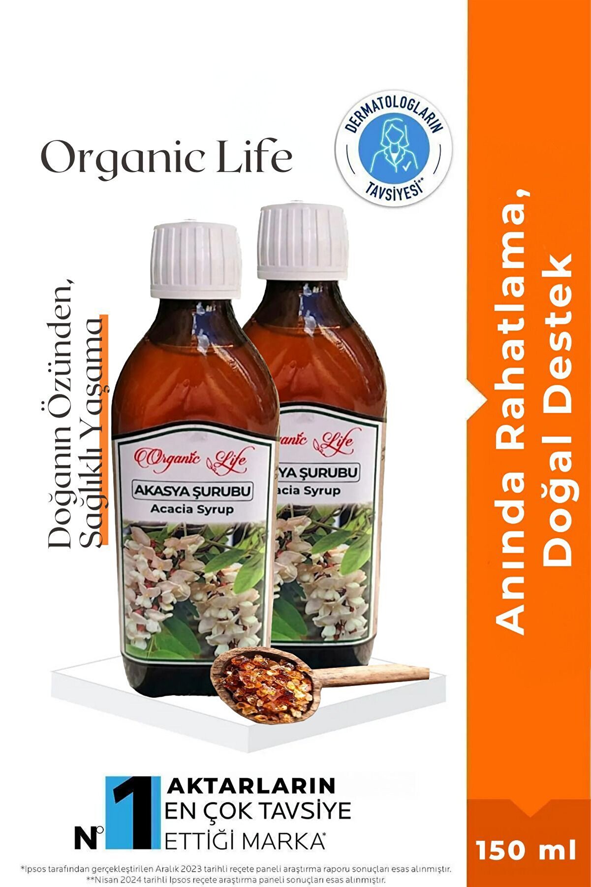 2 Adet Acaci̇a Akasya Gamı Şurubu 150 Ml Acaci̇a Syrup Bi̇tki̇ Özleri̇ Ile
