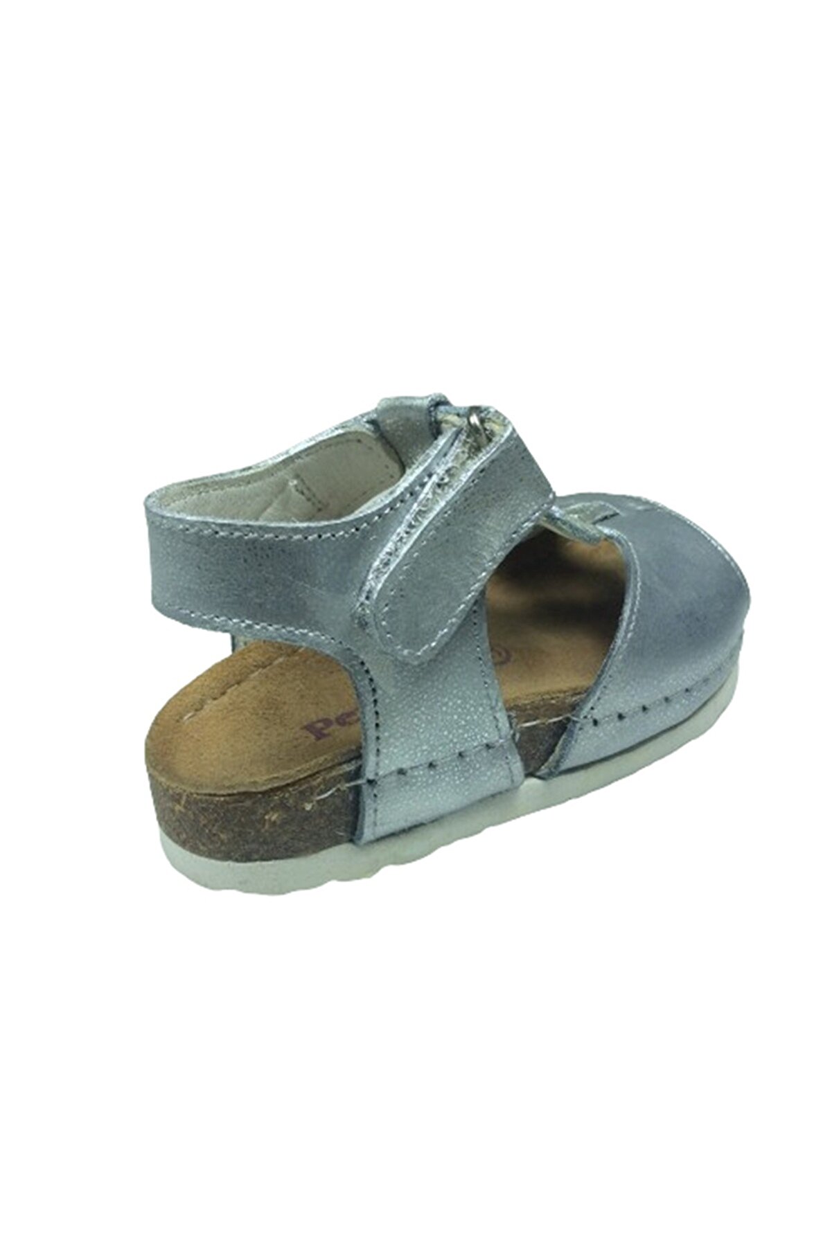 Al 3204-3 Kız Çocuk Sandalet Gümüş Deri̇ Anatomi̇k Mantar Taban