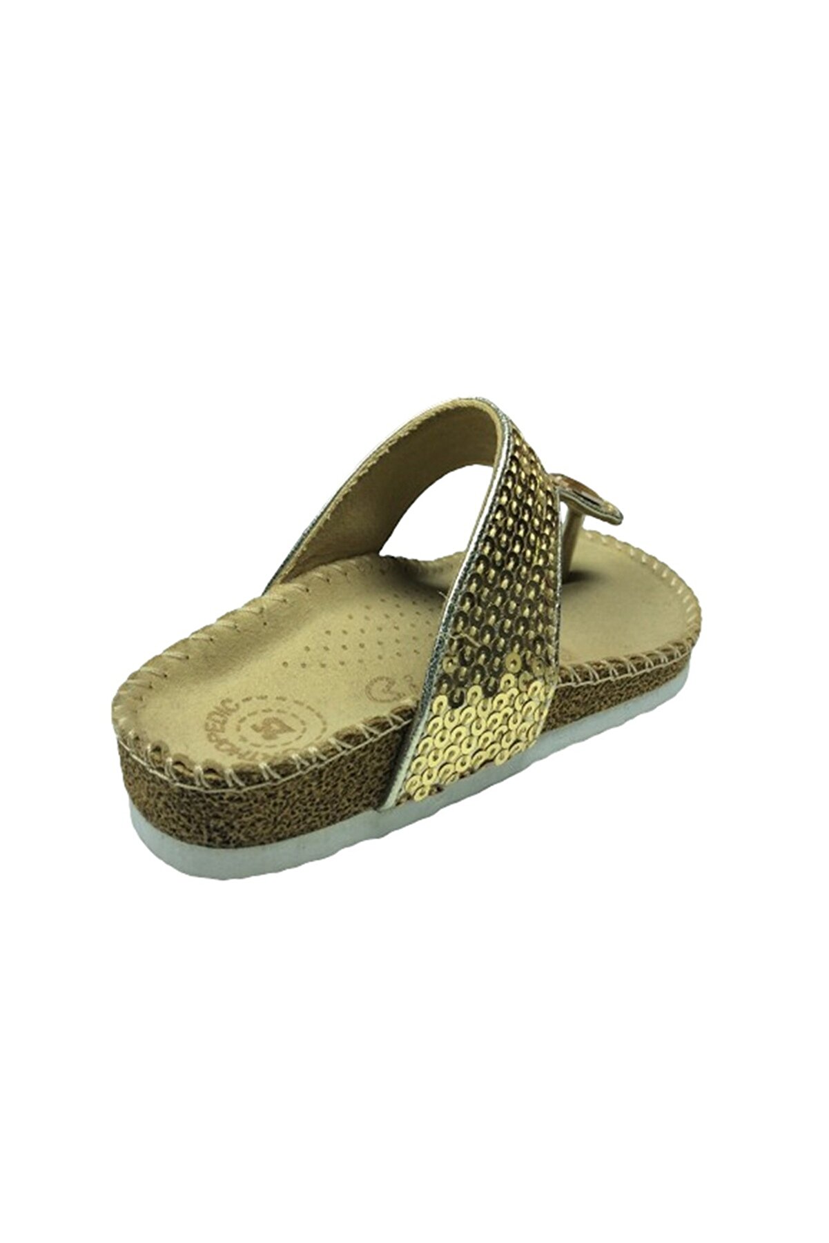 1005 Pati̇k Kız Çocuk Dore Pullu Terli̇k Parmak Arası Abi̇ye Taşlı