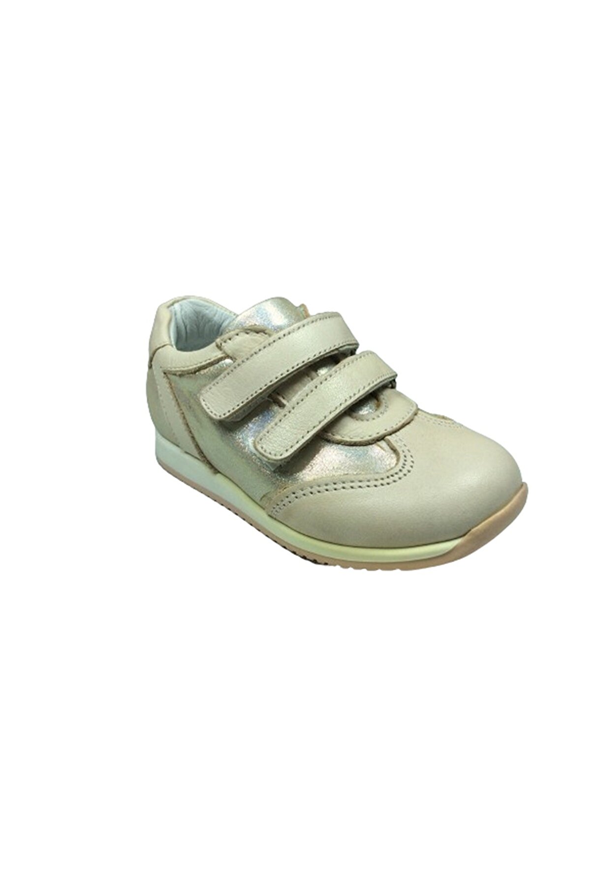 OrtopedikAL 1005 Bebe kız Çocuk Spor Ayakkabı Pudra Simli Cırtlı % 100 Deri