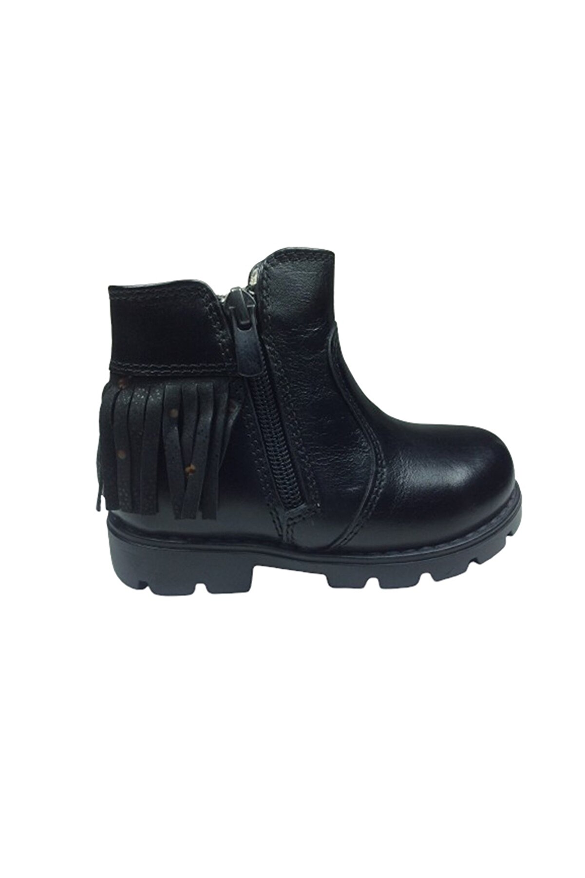 1005 Kız Çocuk Bot Si̇yah Püsküllü % 100 Deri̇ Ortopedi̇k Anatomi̇k 2146 Klt