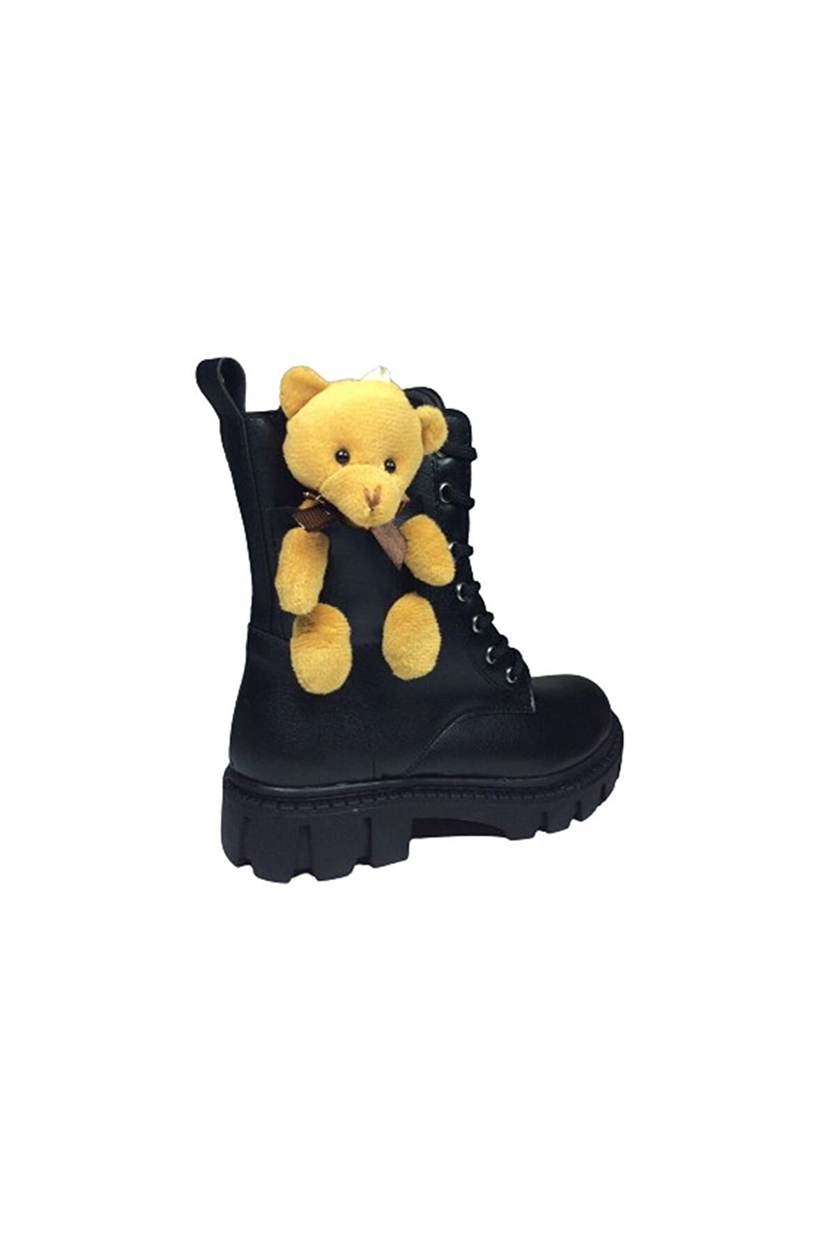 1087 Fi̇let Kız Çocuk Si̇yah 2 Ayıcıklı Bot Bağcıklı Yanı Fermuarlı Anatomi̇k