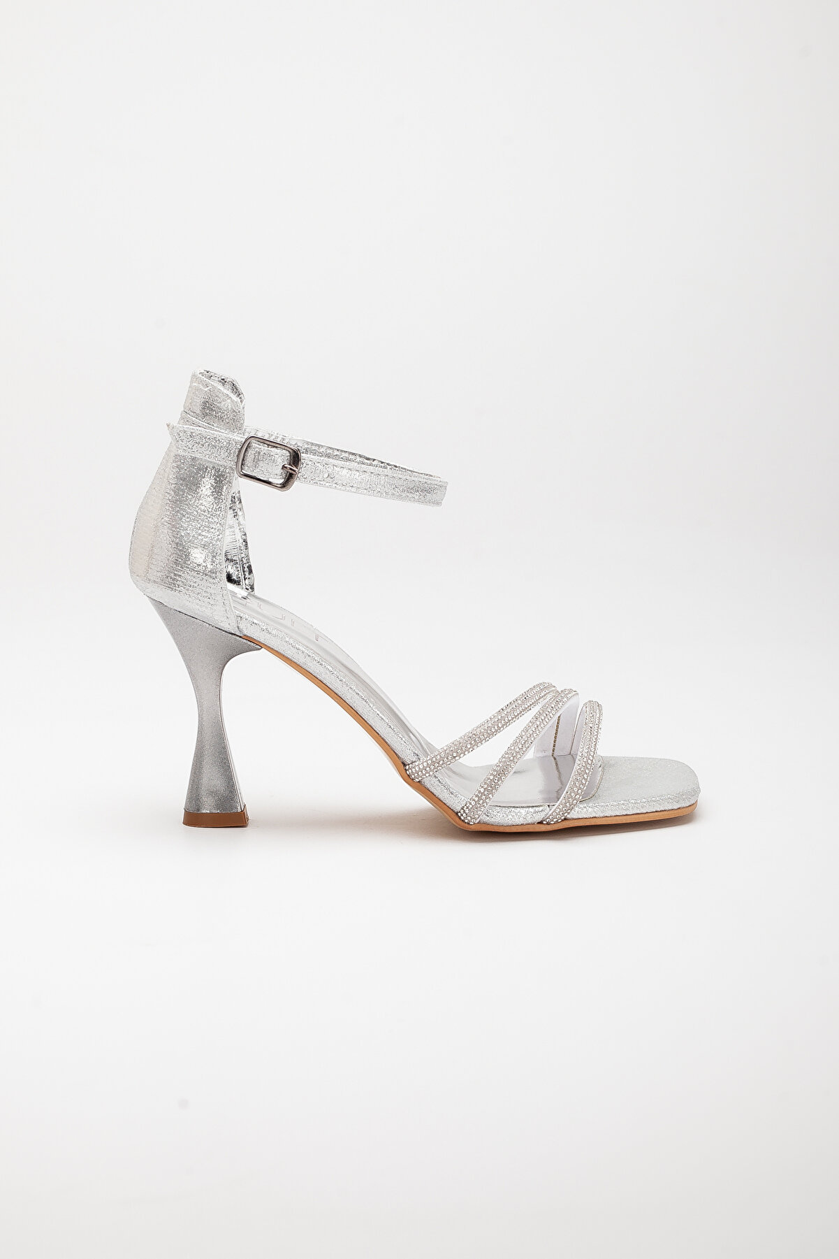 Gult Kadın Taş Bantlı Gece Ayakkabısı Gümüş