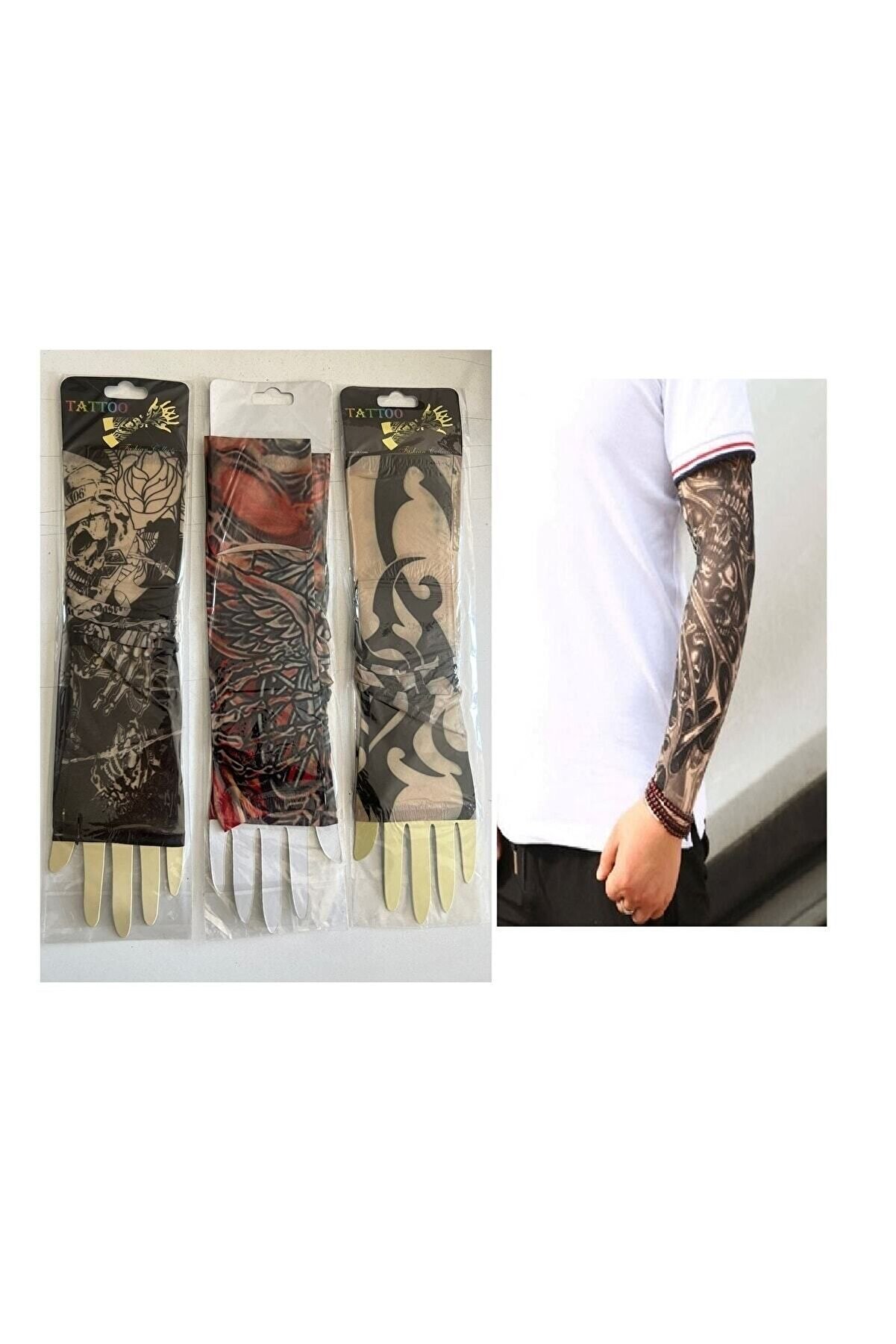 Ai̇rbrush Tattoo 3 Çi̇ft 6 Adet Gi̇yi̇lebi̇li̇r Dövme Sleeves Tattoo Çorabı Sleeves