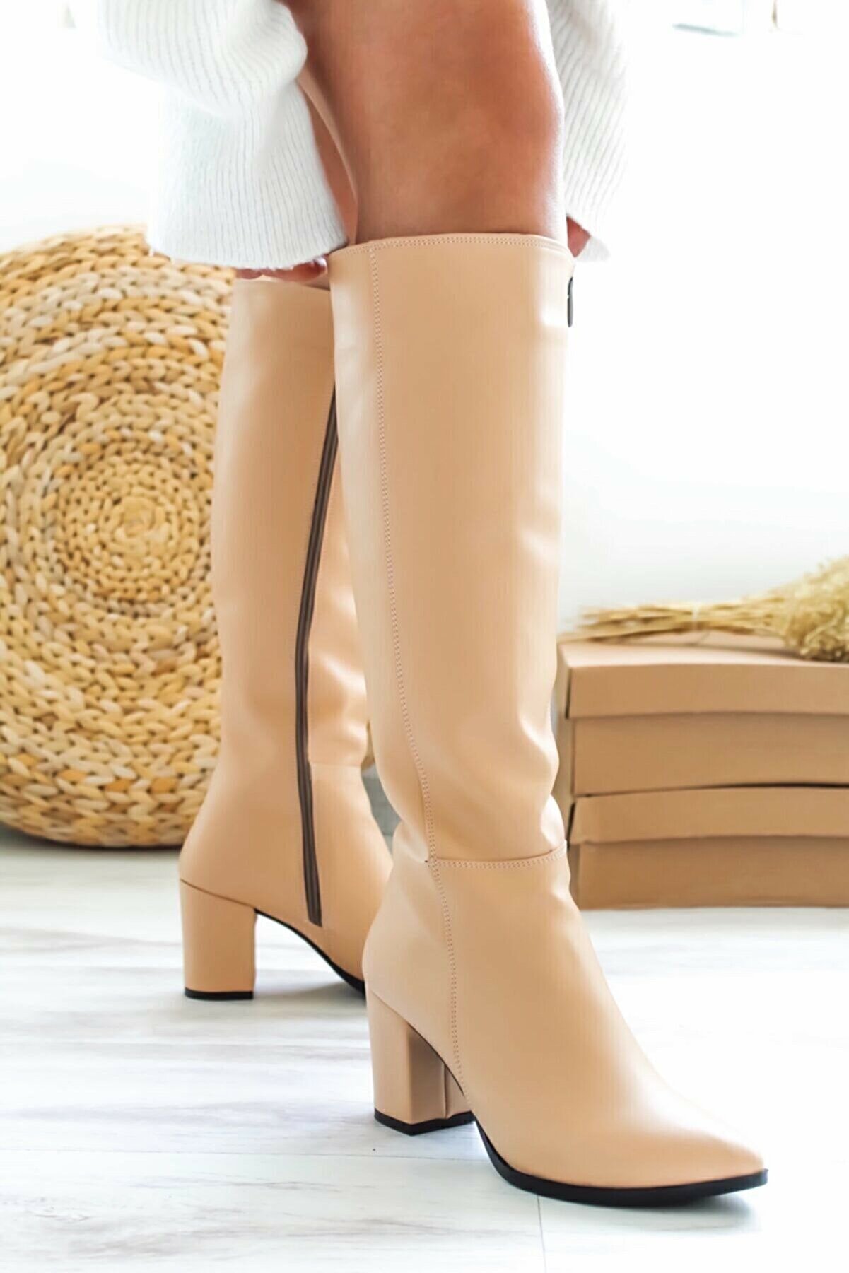 Lumi̇s Shoes Kadın Nude Çi̇zme